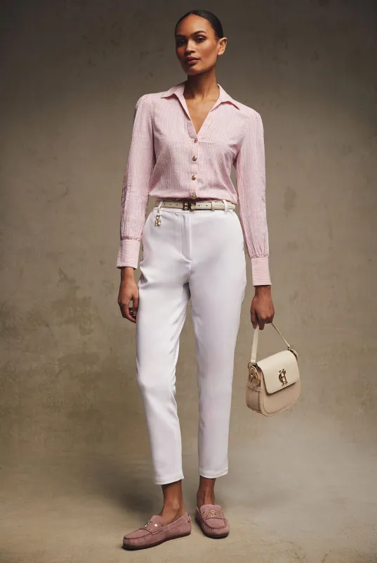 Bexley Cigarette Trouser (White) made by Holland Cooper