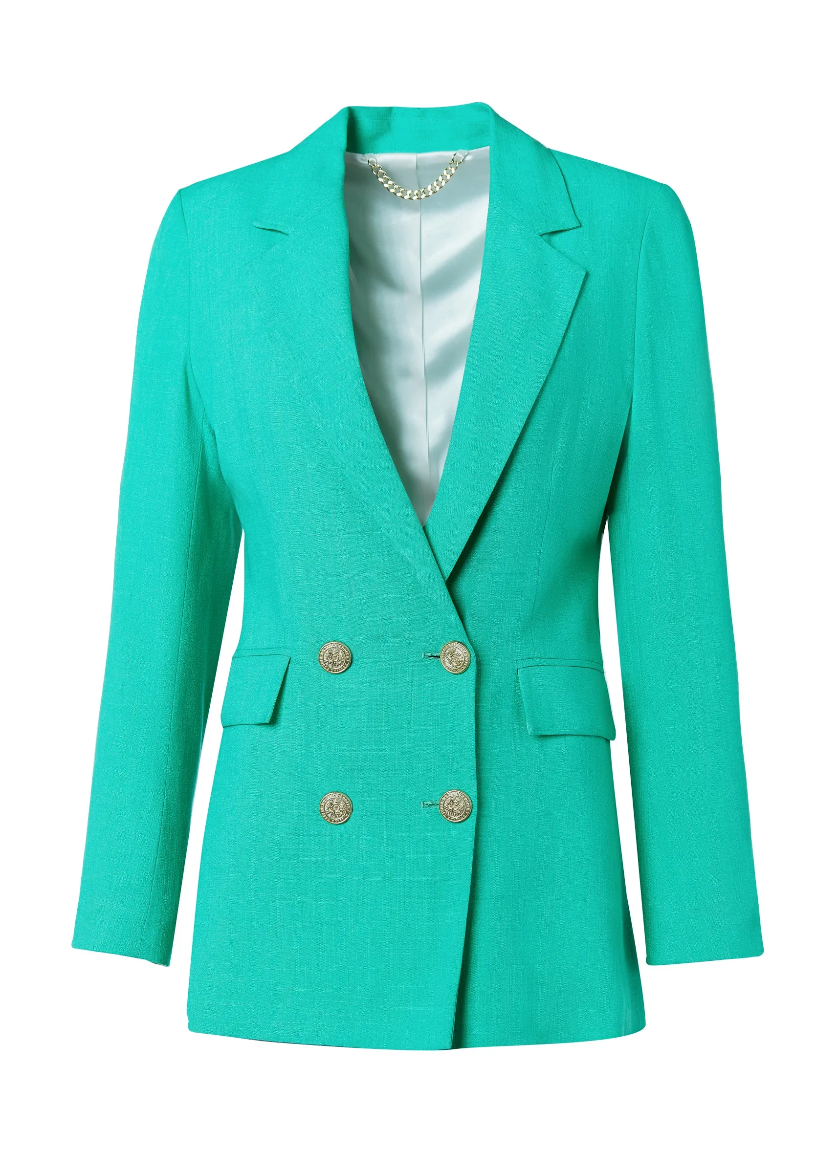 Double Breasted Blazer (Jade Linen) sold by Holland Cooper product image thumbnail 4