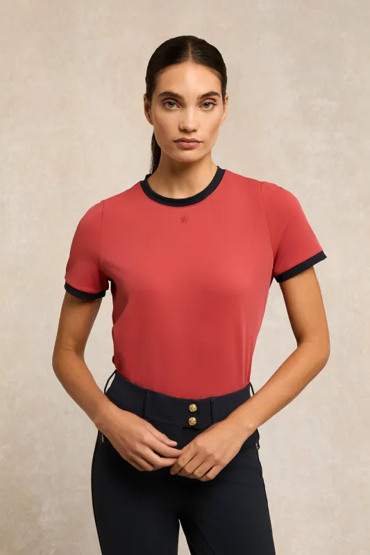 Chiltern Ringer Tee (Washed Red) made by Holland Cooper