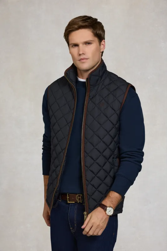 Men's Country Quilted Gilet (Ink Navy) sold by Holland Cooper