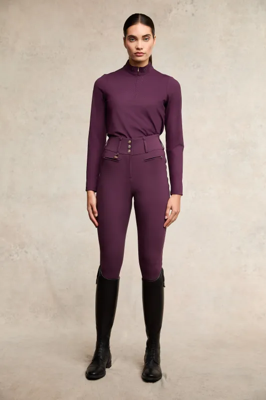 Premium High Rise Breeches (Aubergine) made by Holland Cooper