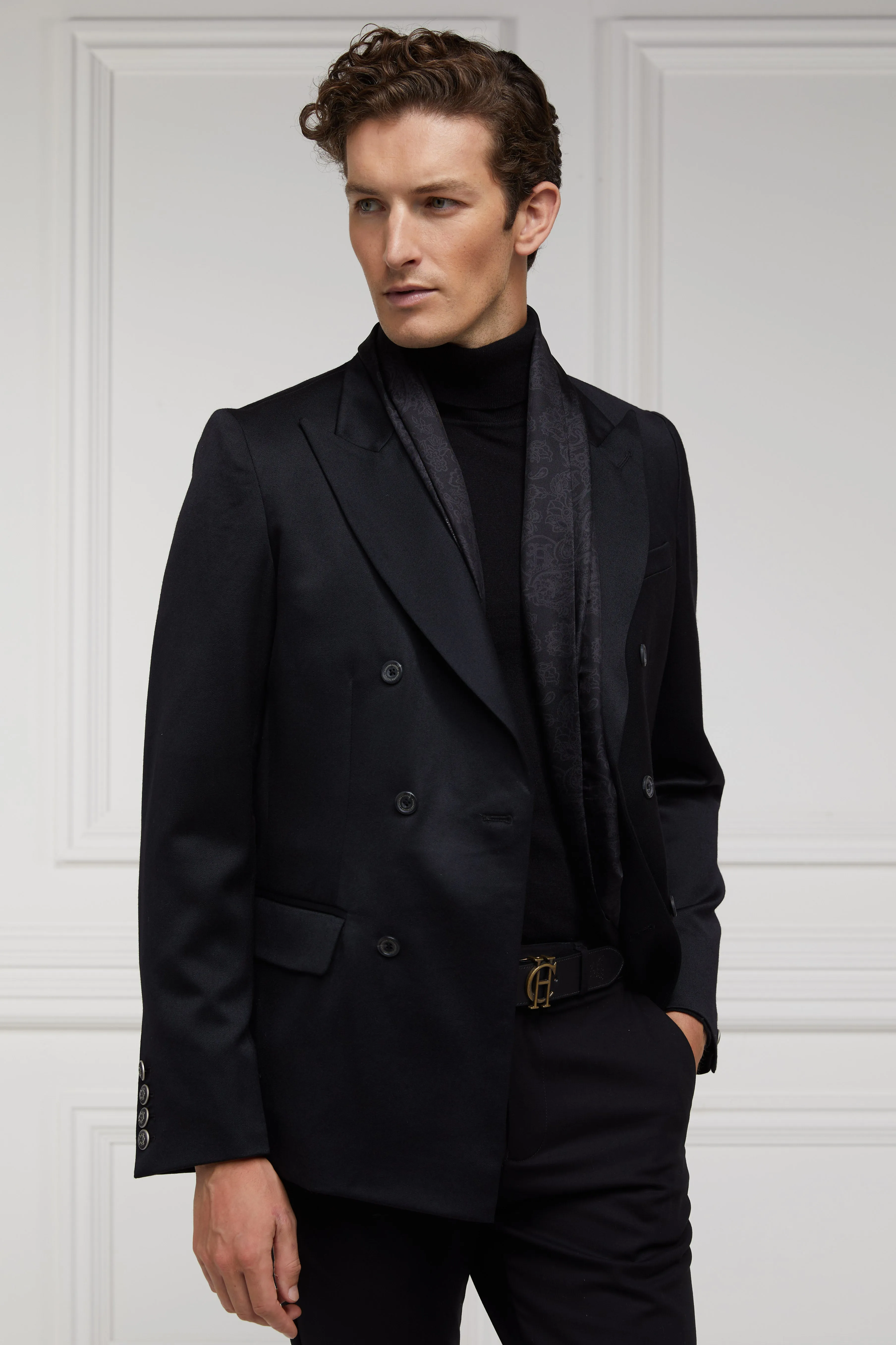 Men's Silk Scarf (Black Charcoal Paisley) sold by Holland Cooper product image thumbnail 2