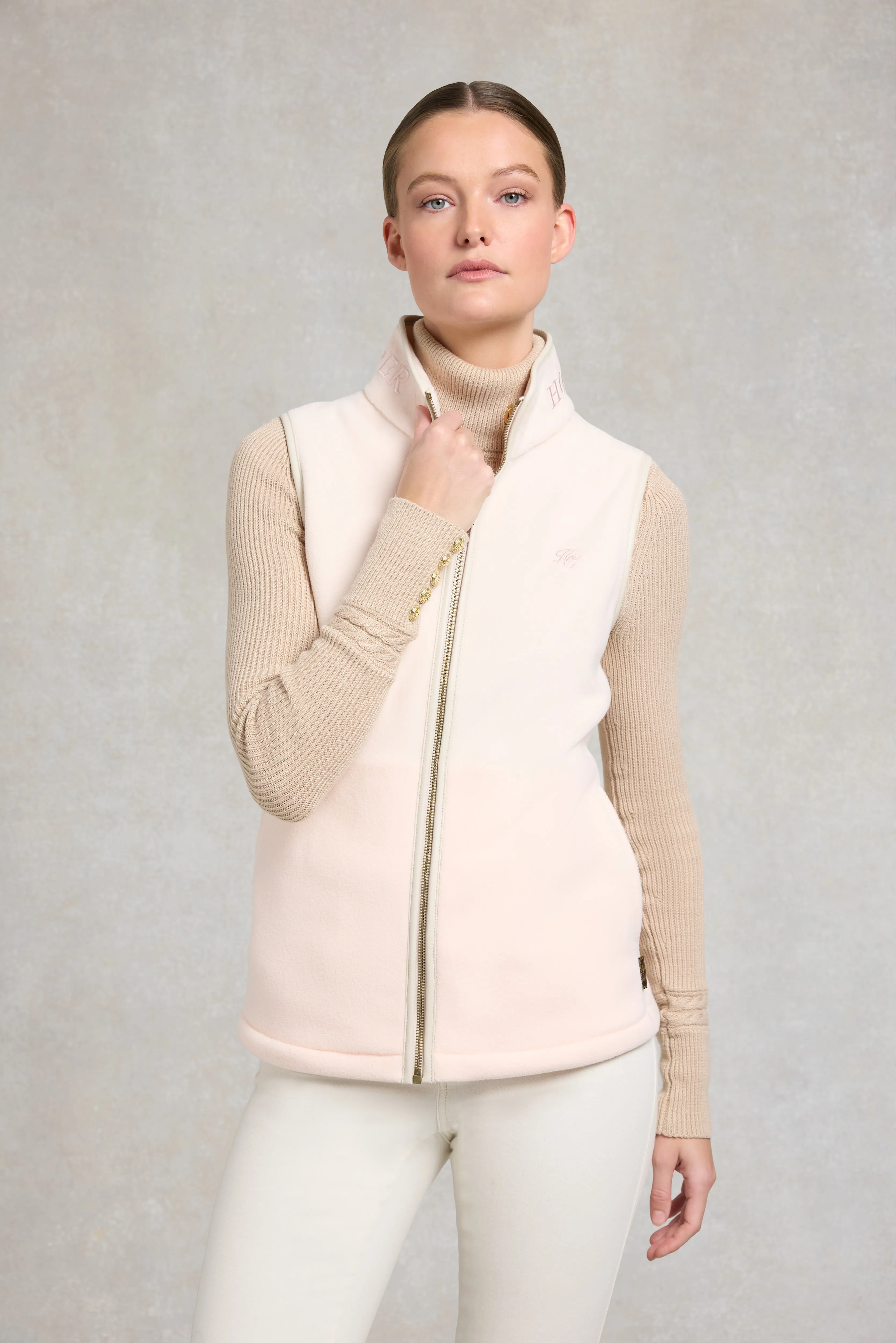 Country Fleece Gilet (Palest Pink) sold by Holland Cooper