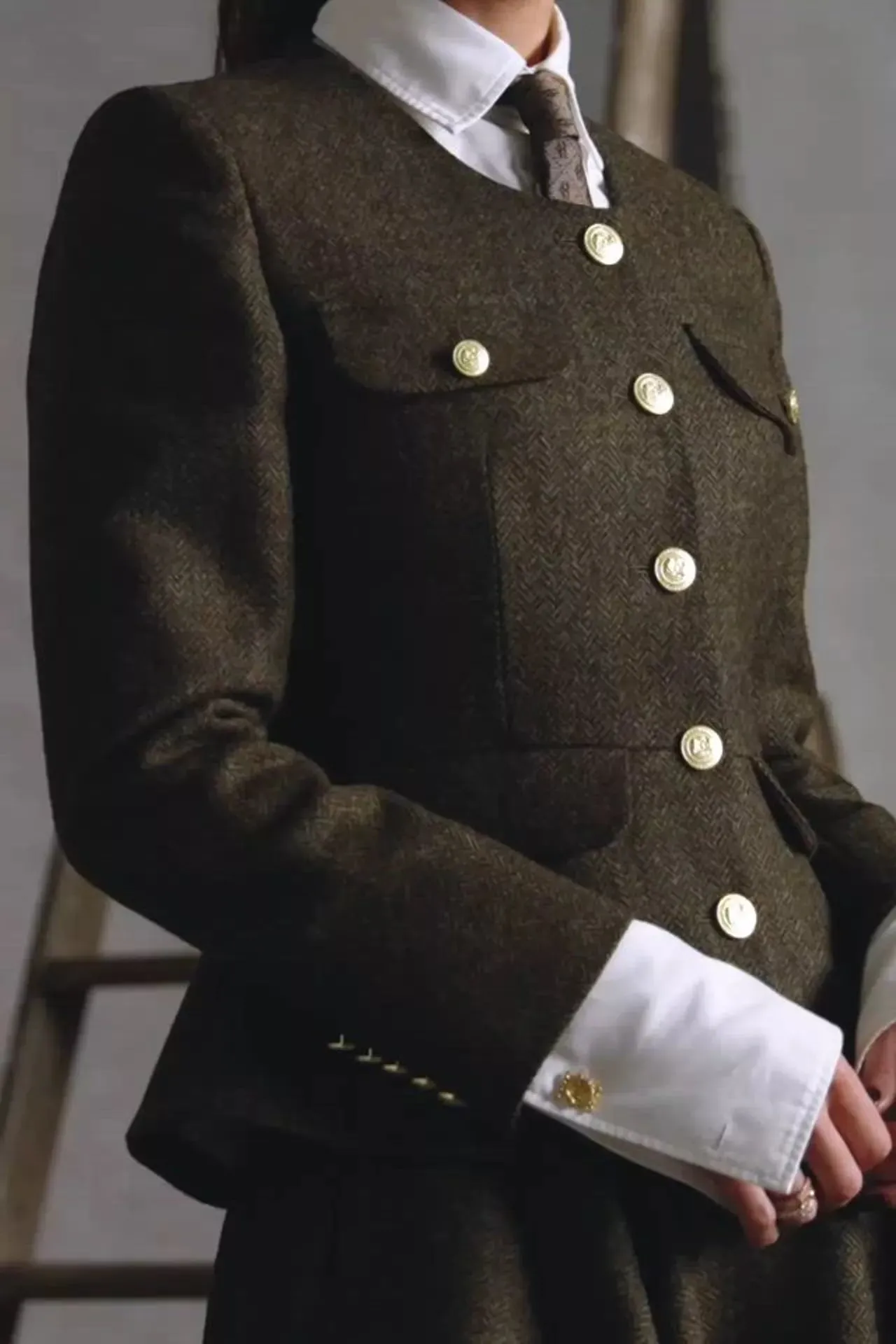 Tailored Peplum Jacket (Dark Green Herringbone) sold by Holland Cooper product image thumbnail 5