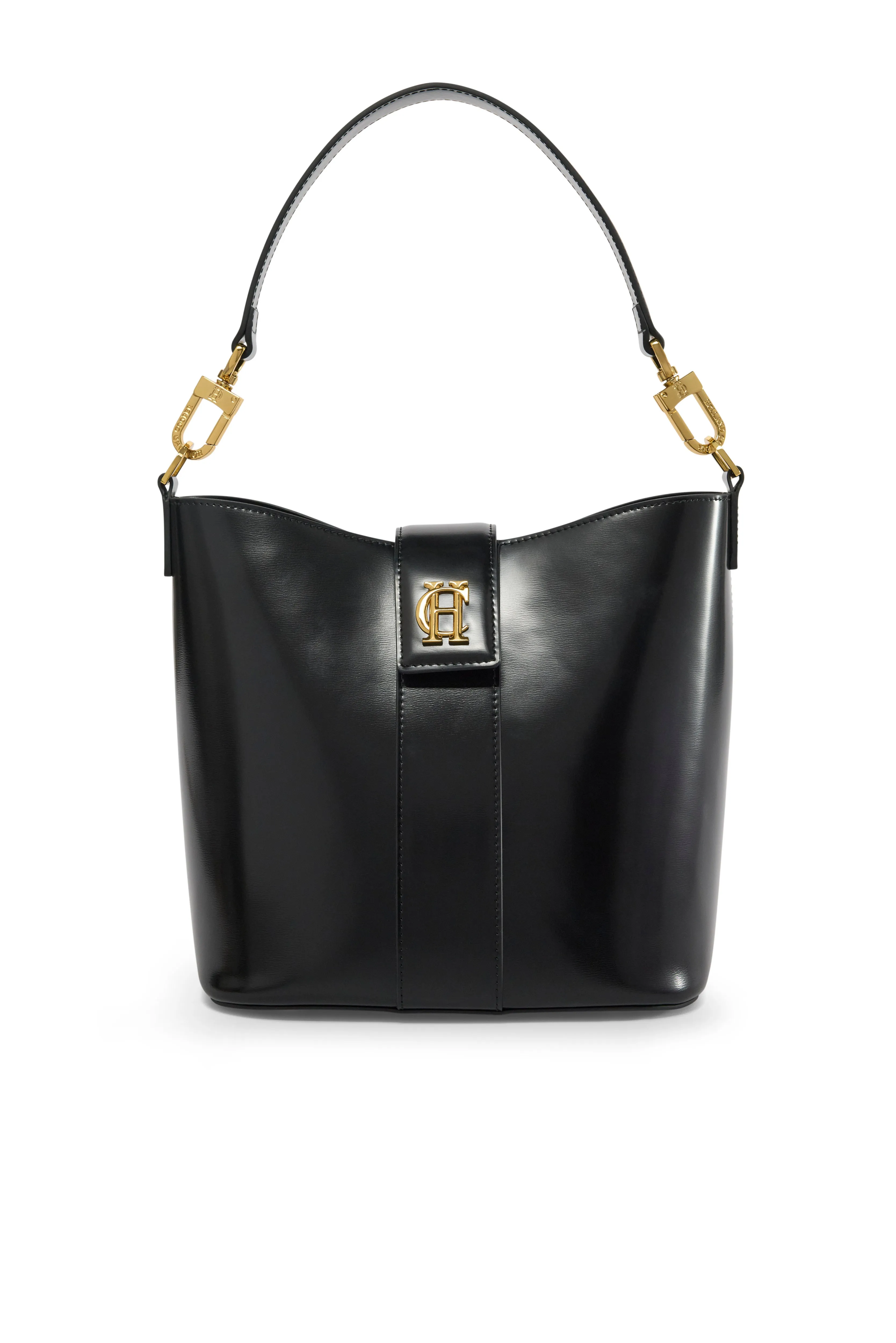 Milan Bucket Bag (Black Leather) sold by Holland Cooper