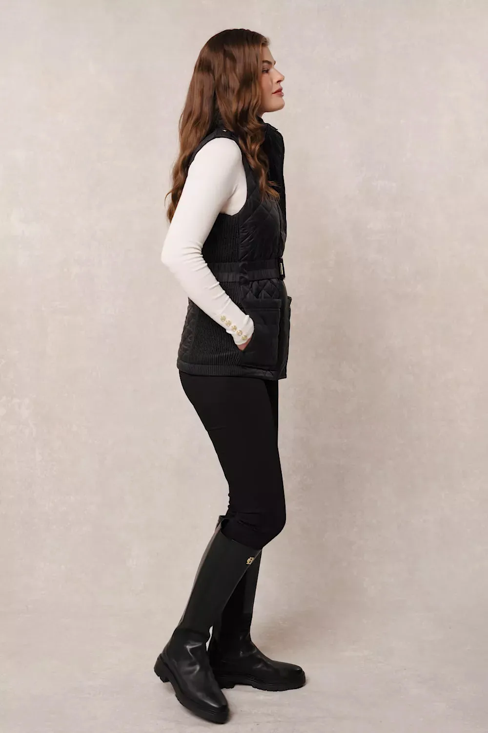 Juliana Belted Gilet (Black) sold by Holland Cooper product image thumbnail 5