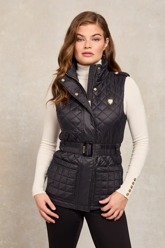 Juliana Belted Gilet (Black) sold by Holland Cooper