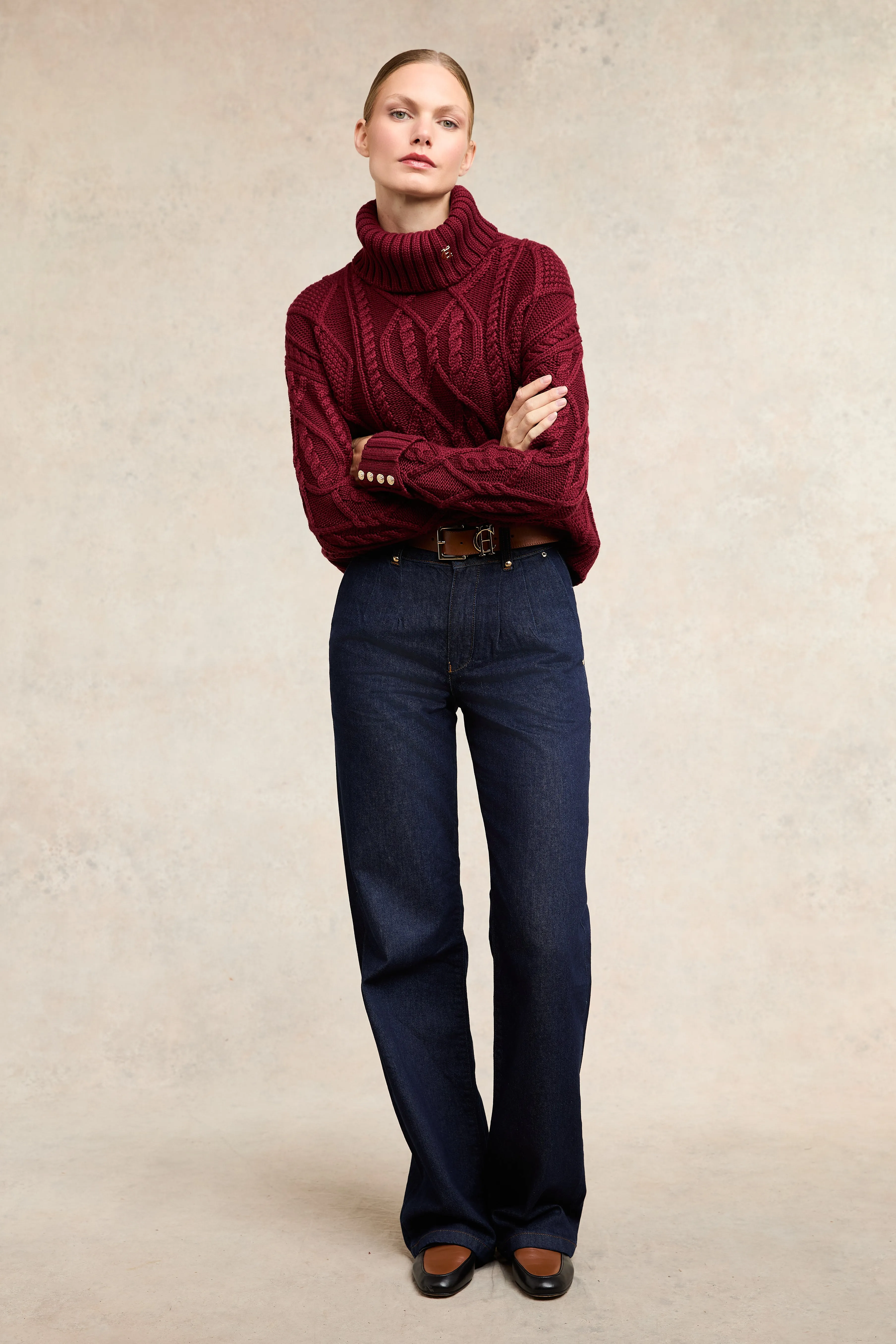 Noveli Cable Knit (Wine) sold by Holland Cooper product image thumbnail 3