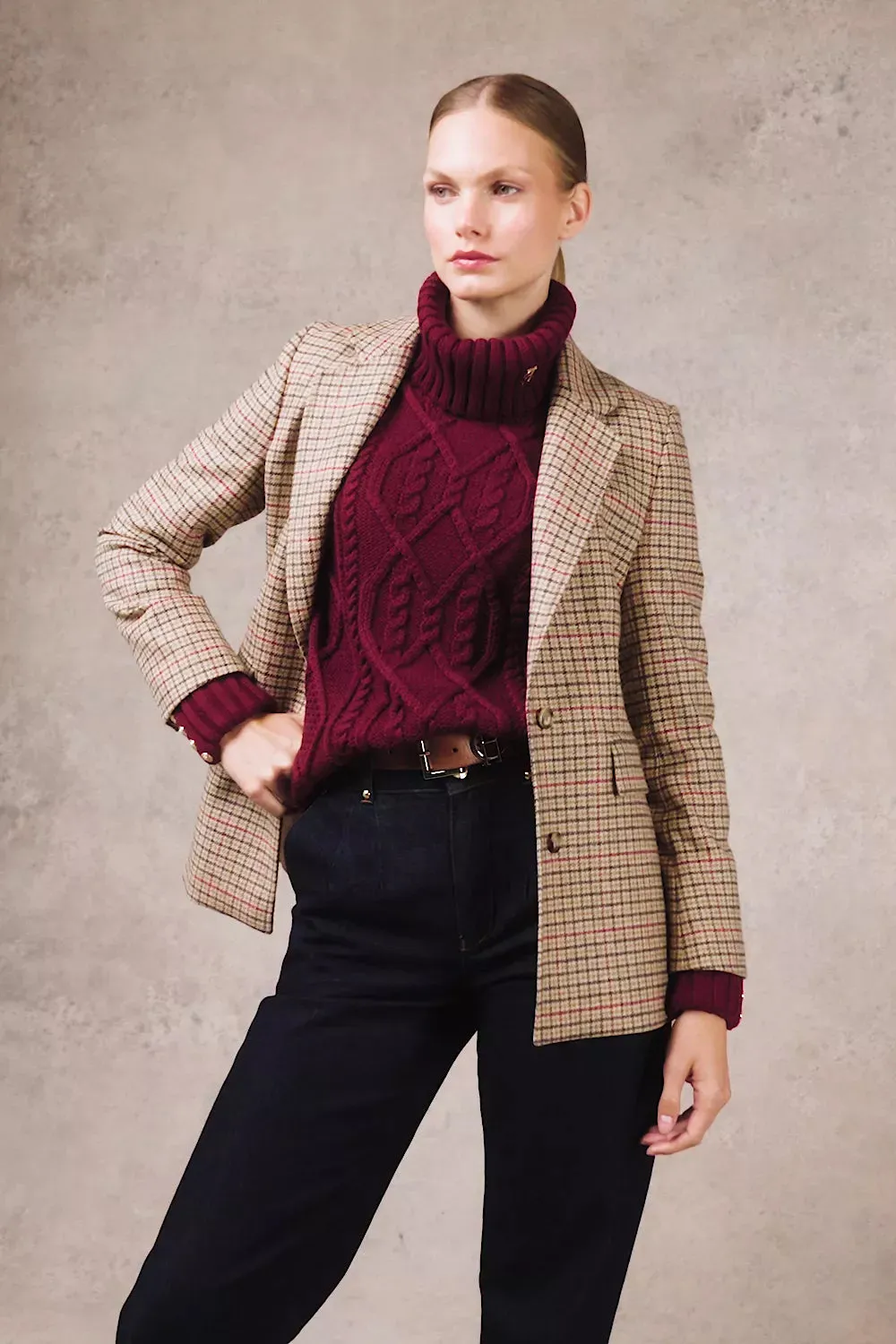 Noveli Cable Knit (Wine) sold by Holland Cooper product image thumbnail 5