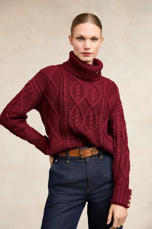Noveli Cable Knit (Wine) made by Holland Cooper