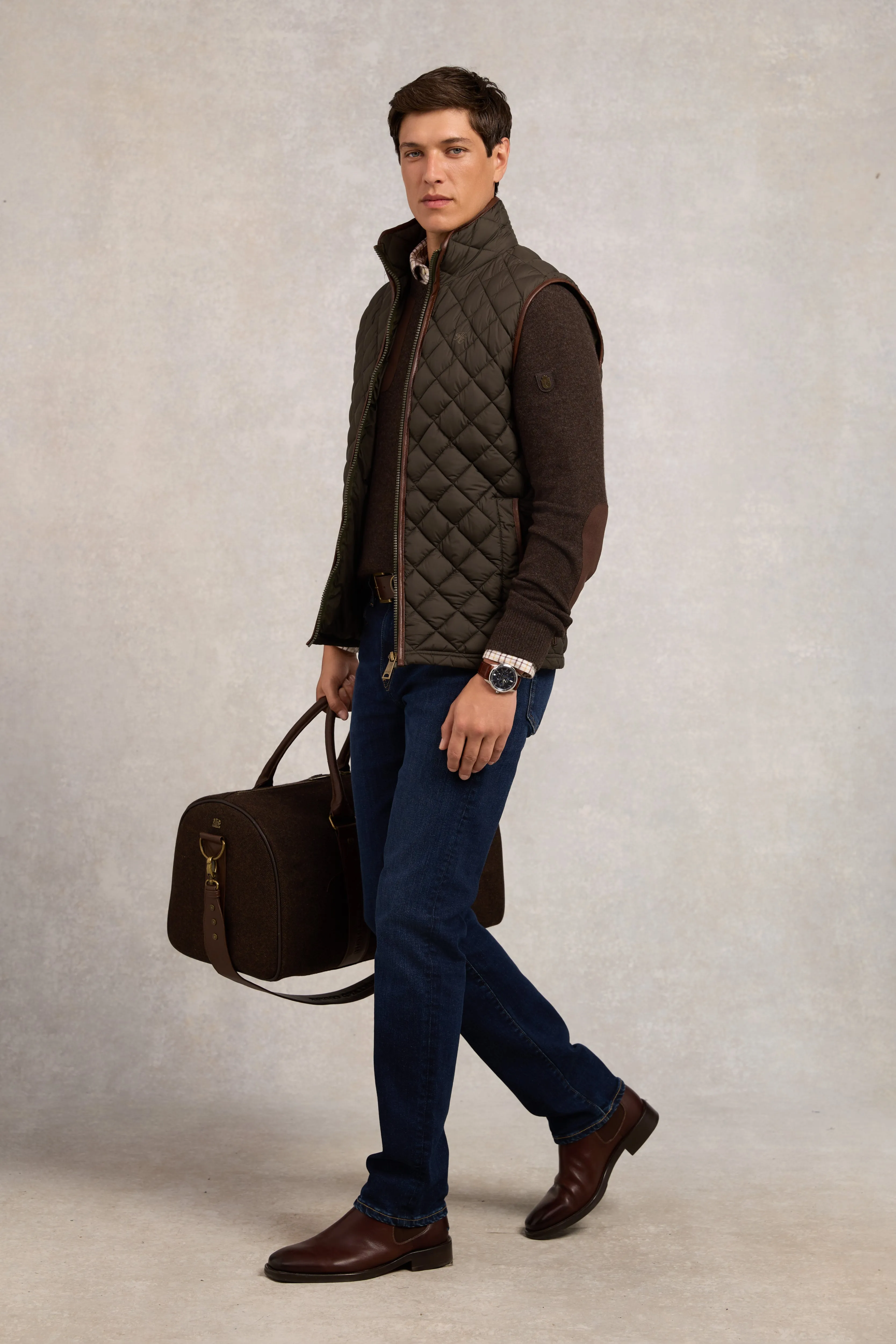 Men's Country Quilted Gilet (Khaki) sold by Holland Cooper product image thumbnail 3