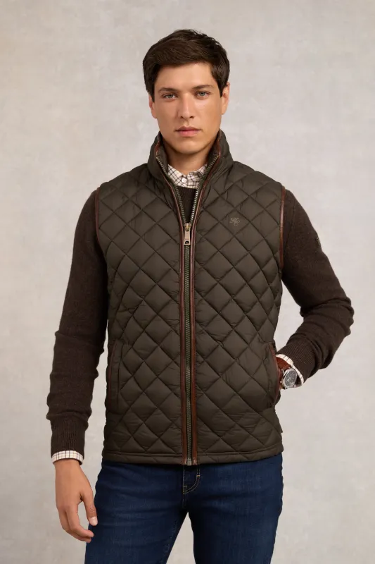 Men's Country Quilted Gilet (Khaki) sold by Holland Cooper