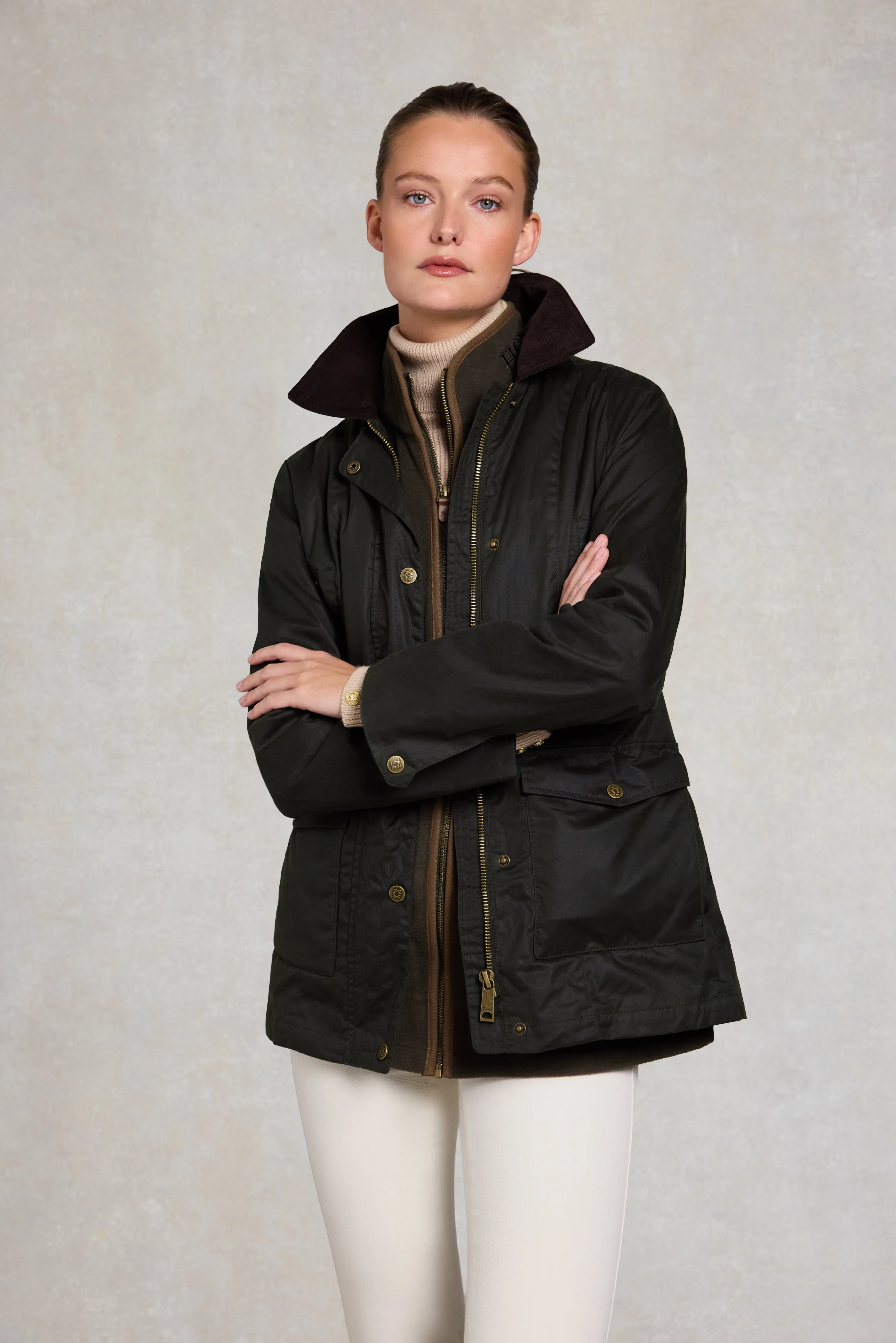 Classic Waxed Jacket (Dark Olive) sold by Holland Cooper product image thumbnail 3
