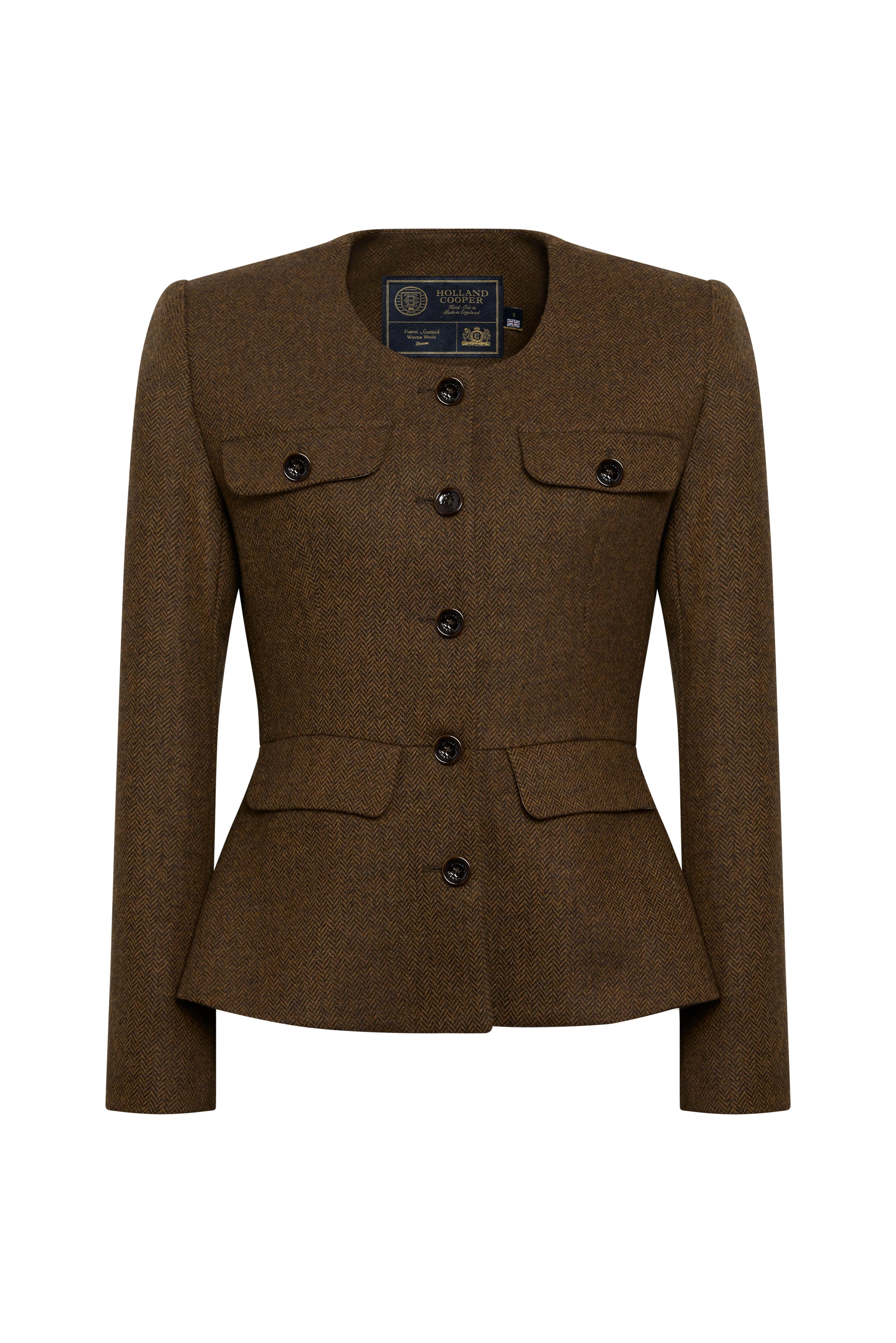 Tailored Peplum Jacket (Tobacco Herringbone) sold by Holland Cooper product image thumbnail 2