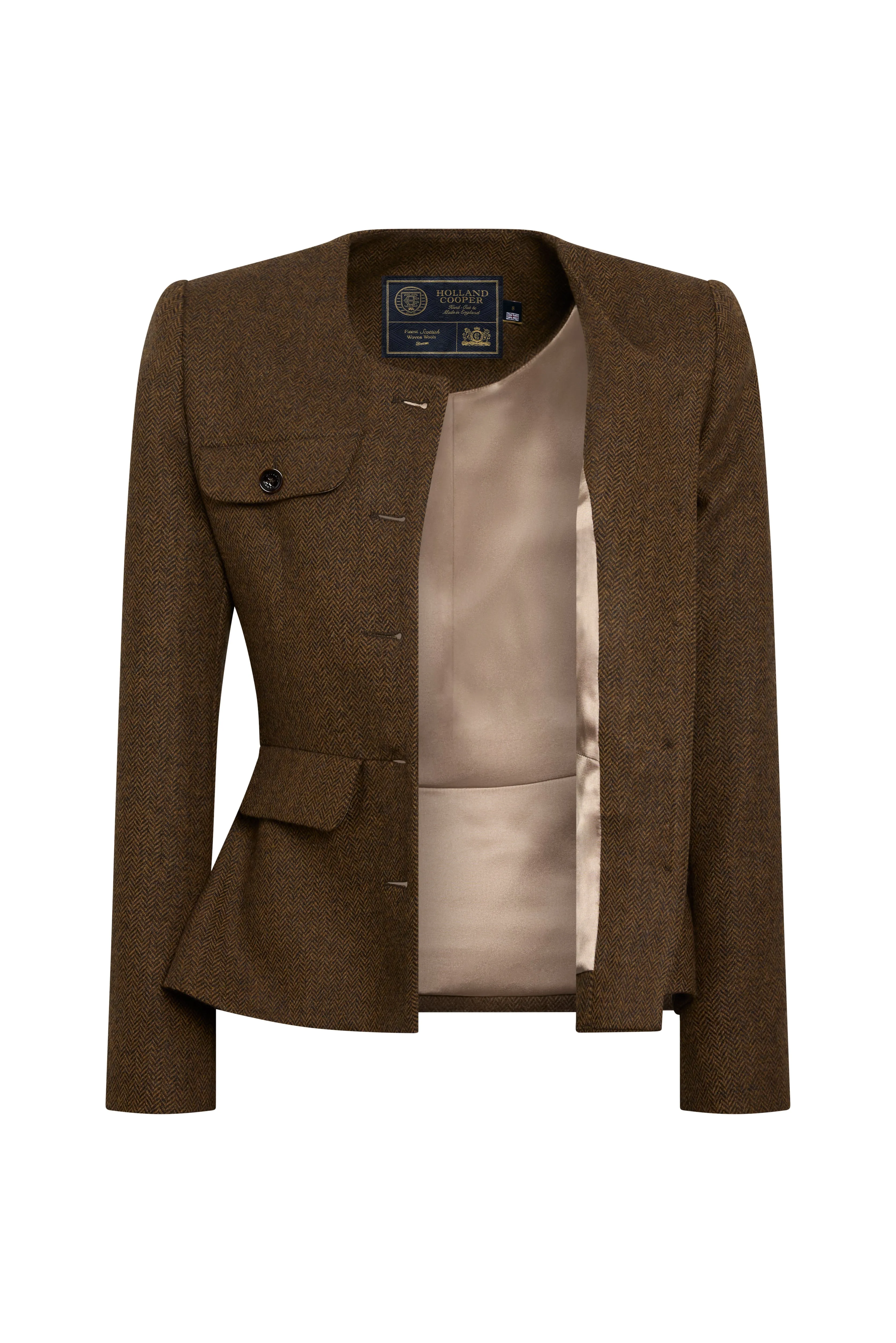 Tailored Peplum Jacket (Tobacco Herringbone) sold by Holland Cooper product image thumbnail 3