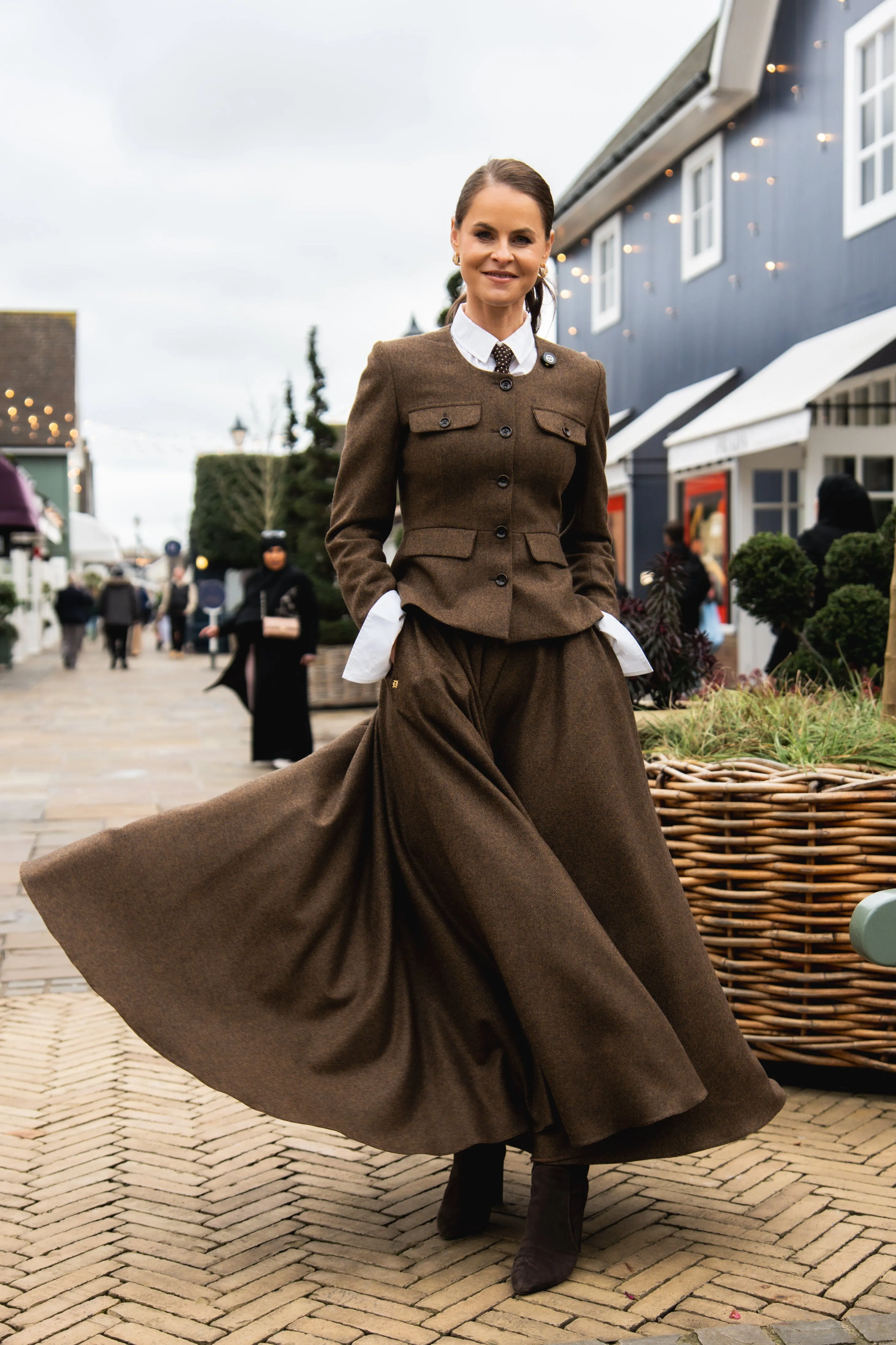 Tailored Peplum Jacket (Tobacco Herringbone) sold by Holland Cooper