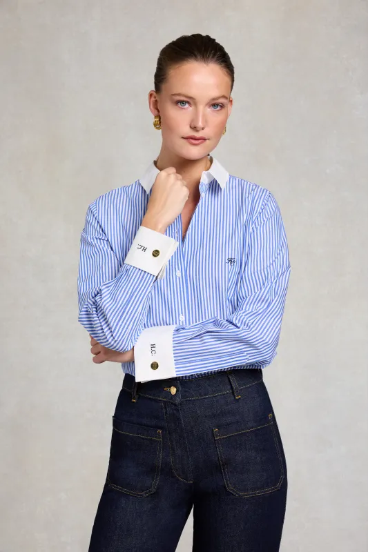 Louisa Shirt (Deep Blue Stripe) made by Holland Cooper