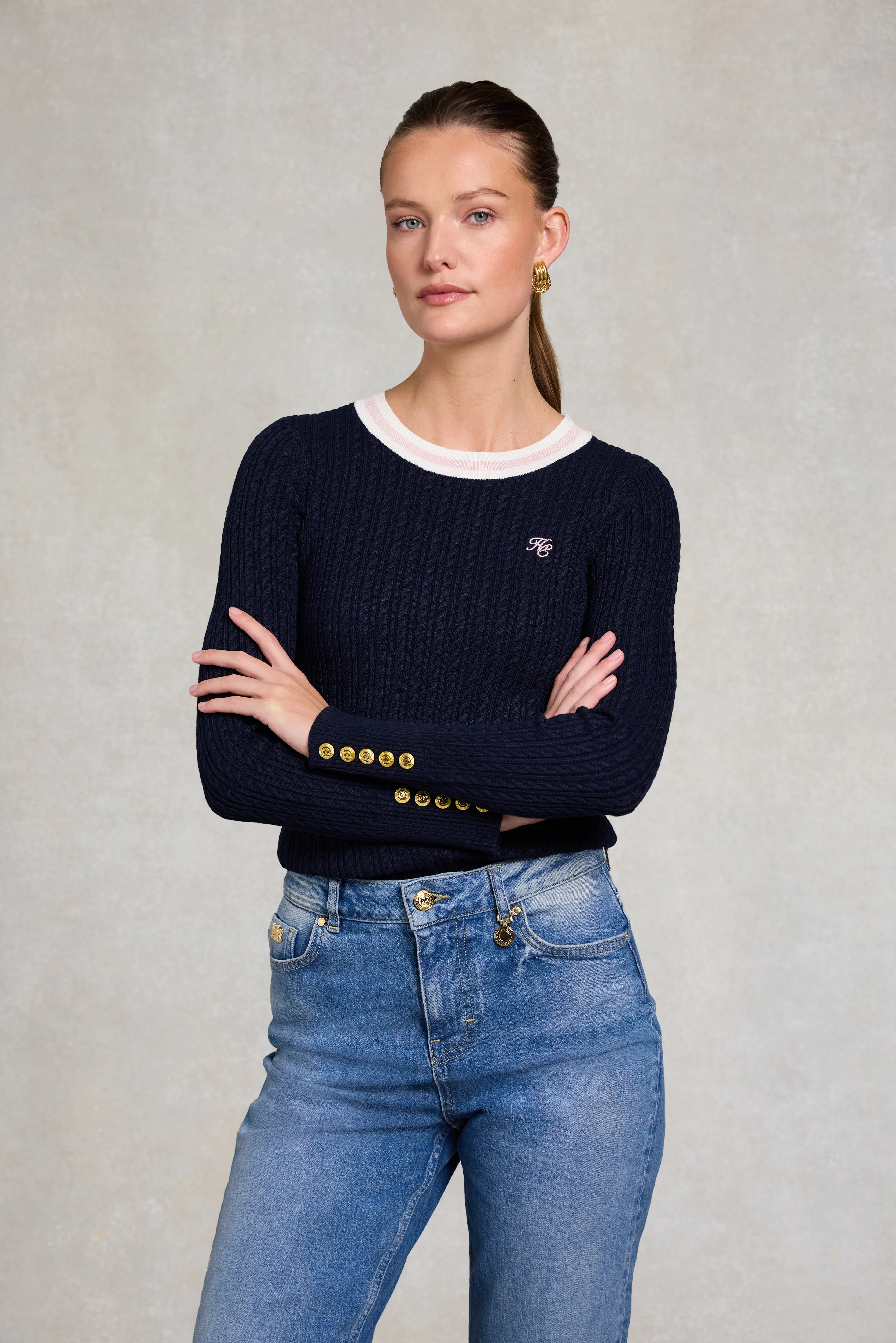 Lucy Crew Knit (Ink Navy Natural Pink) sold by Holland Cooper product image thumbnail 2
