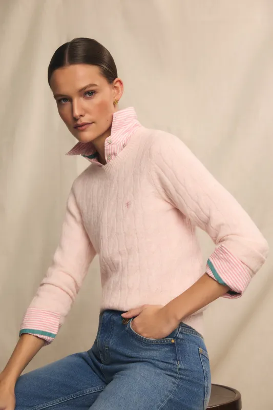 Jasmine Knitted Crew (Palest Pink) made by Holland Cooper