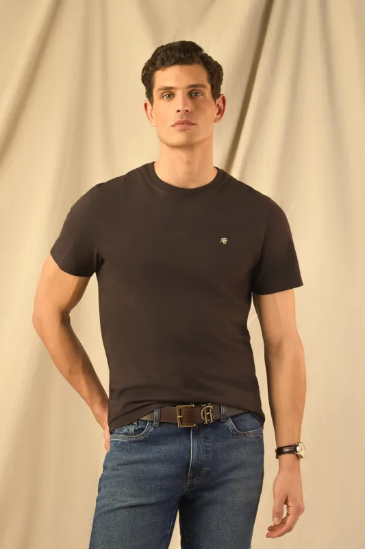 Men's Crew Neck T-Shirt (Chocolate) made by Holland Cooper