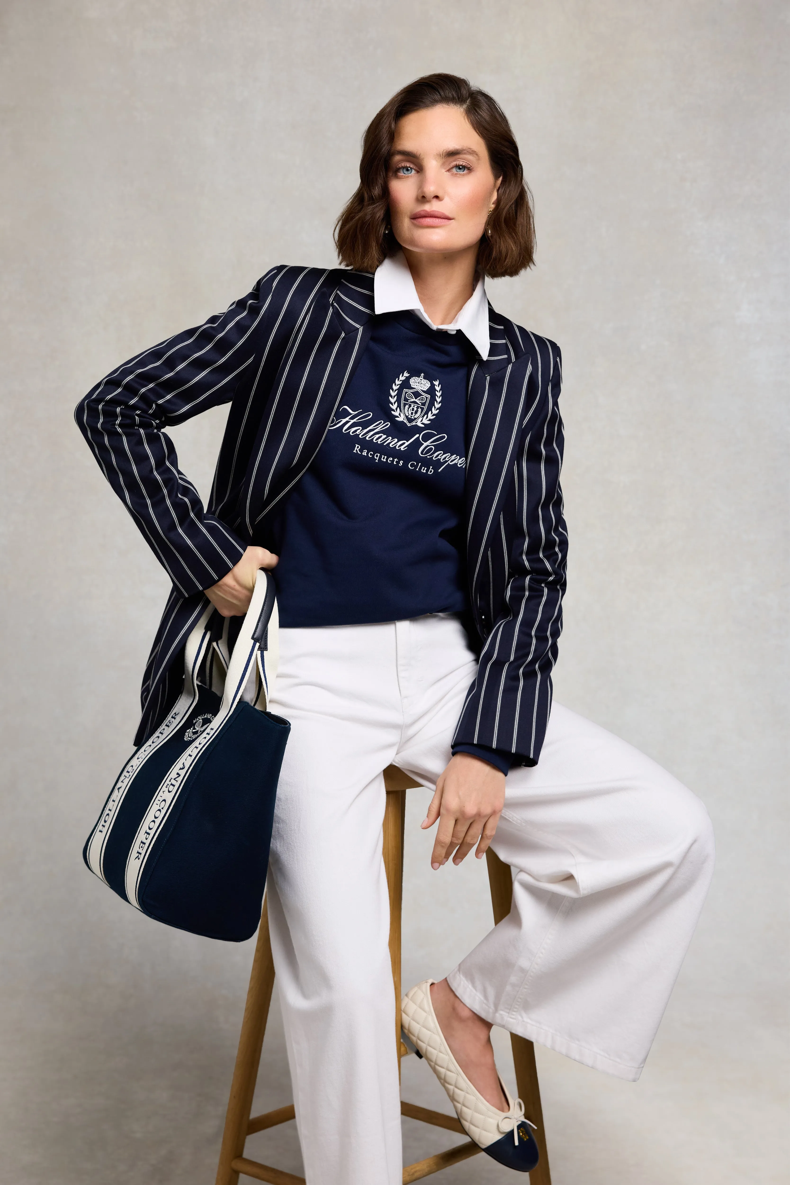 Mock Collar Crew Neck Sweat (Navy) sold by Holland Cooper product image thumbnail 3