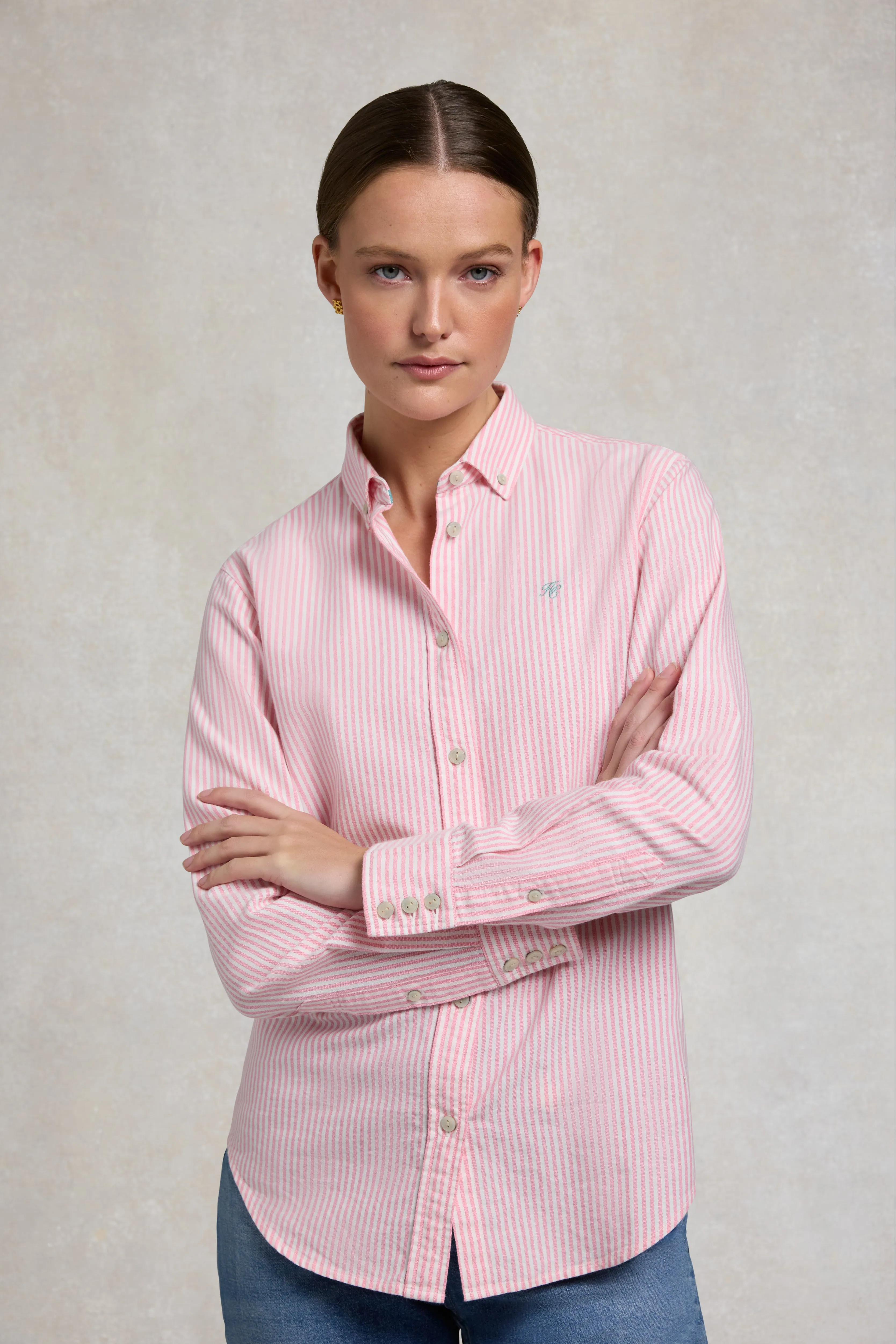 Oxford Shirt (City Pink Stripe) sold by Holland Cooper product image thumbnail 3