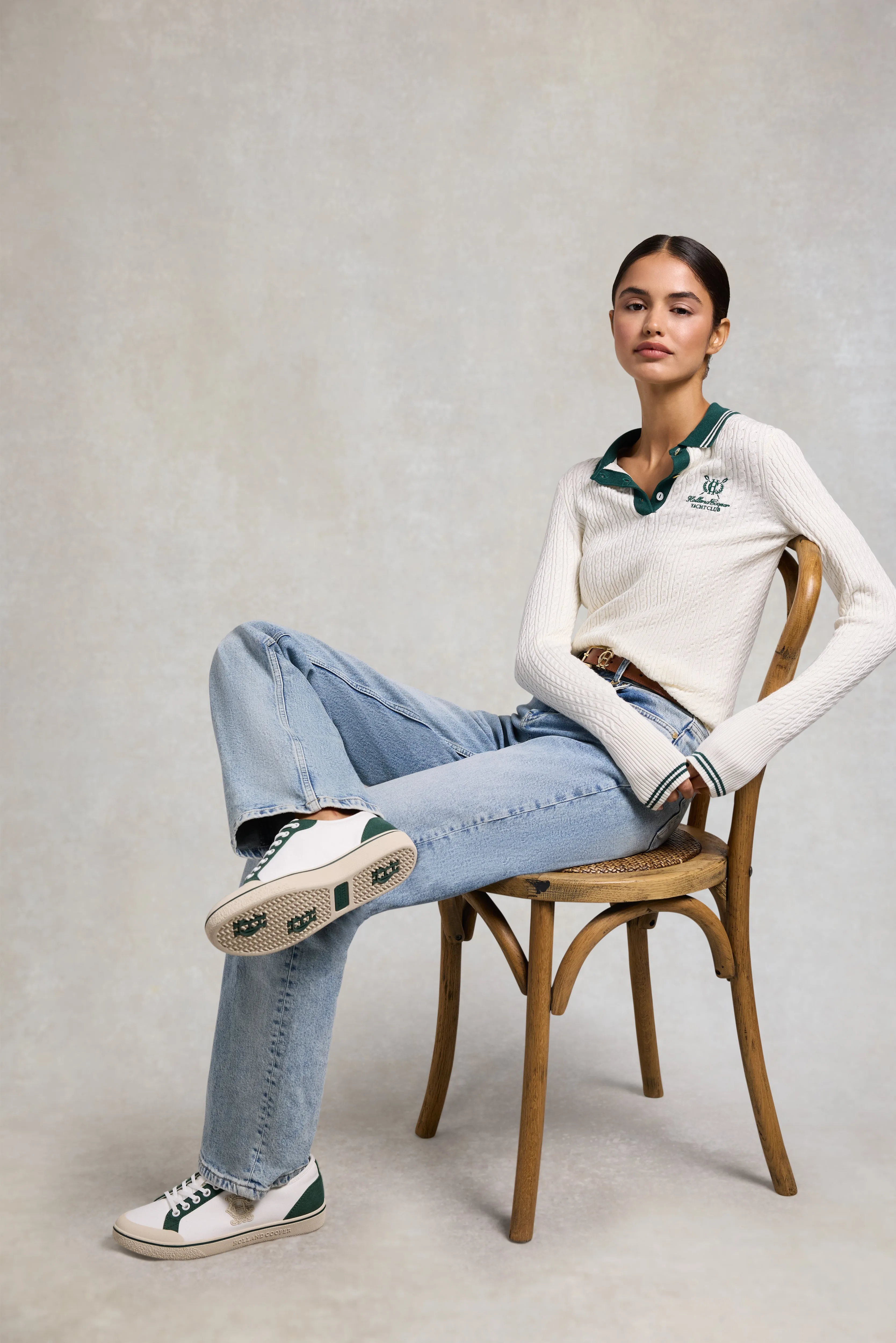 Mayfair Court Trainer (Off White Green) sold by Holland Cooper product image thumbnail 5