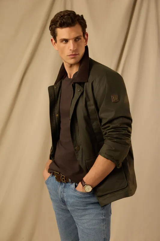 Men's Classic Wax Jacket (Moss Wax) made by Holland Cooper