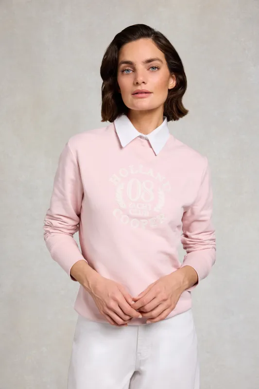 Mock Collar Crew Neck Sweat (Pink) made by Holland Cooper