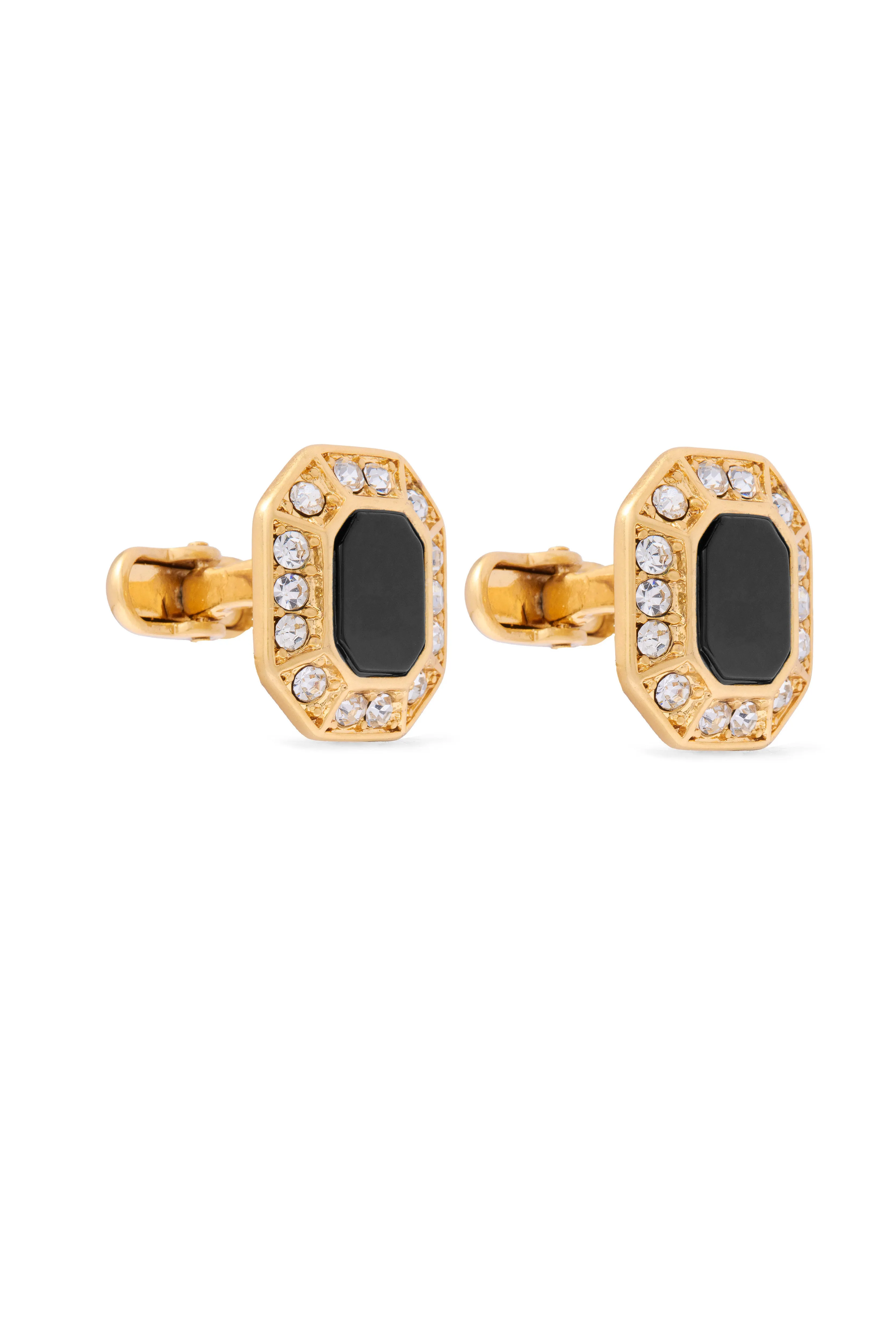 HC Luxury Cufflink (Onyx Gold) sold by Holland Cooper product image thumbnail 3