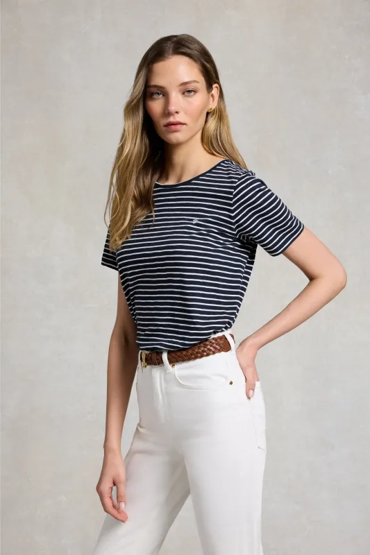 Relaxed Fit Monogram Tee (Navy White) made by Holland Cooper