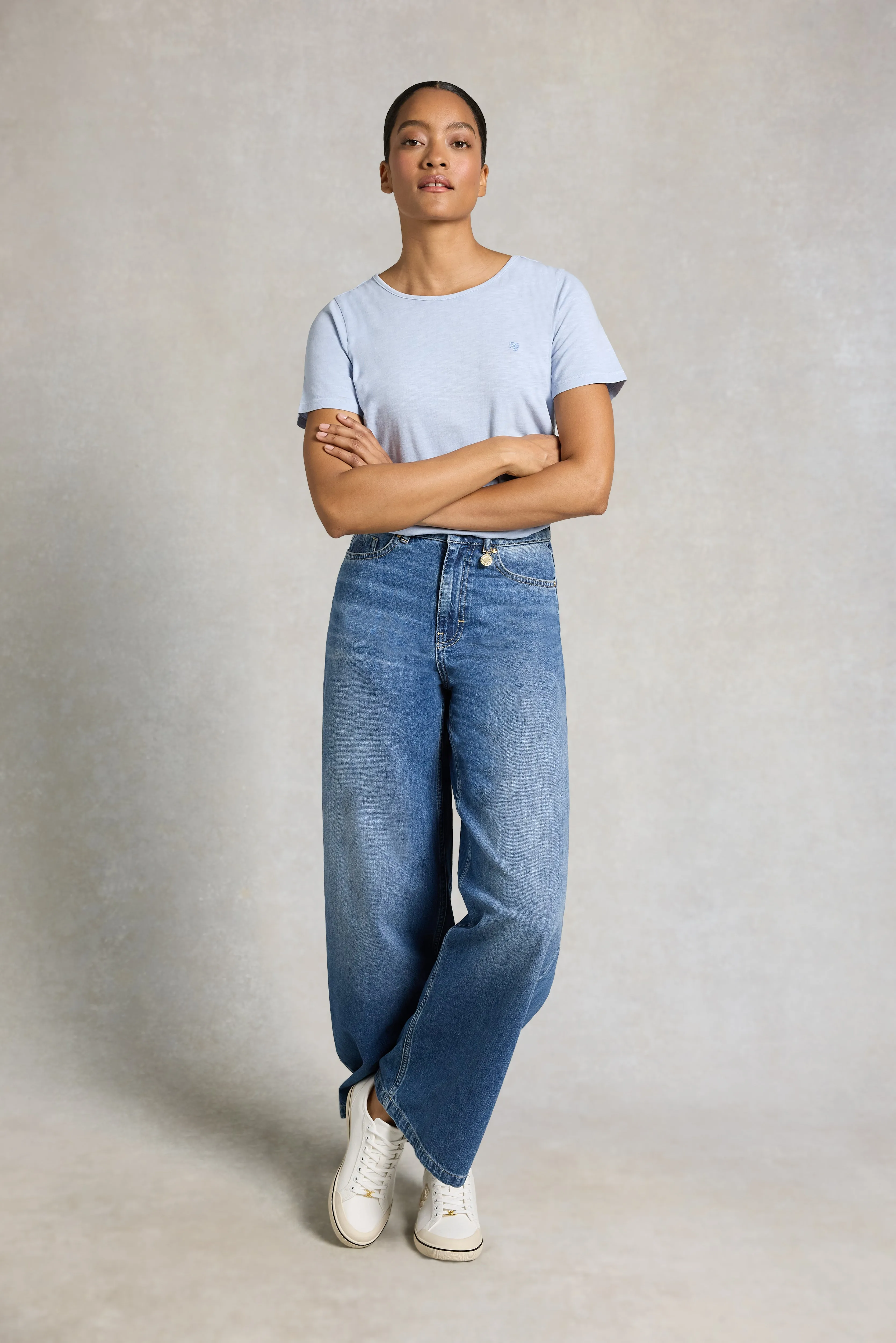 Relaxed Fit Monogram Tee (Pale Blue) sold by Holland Cooper product image thumbnail 2