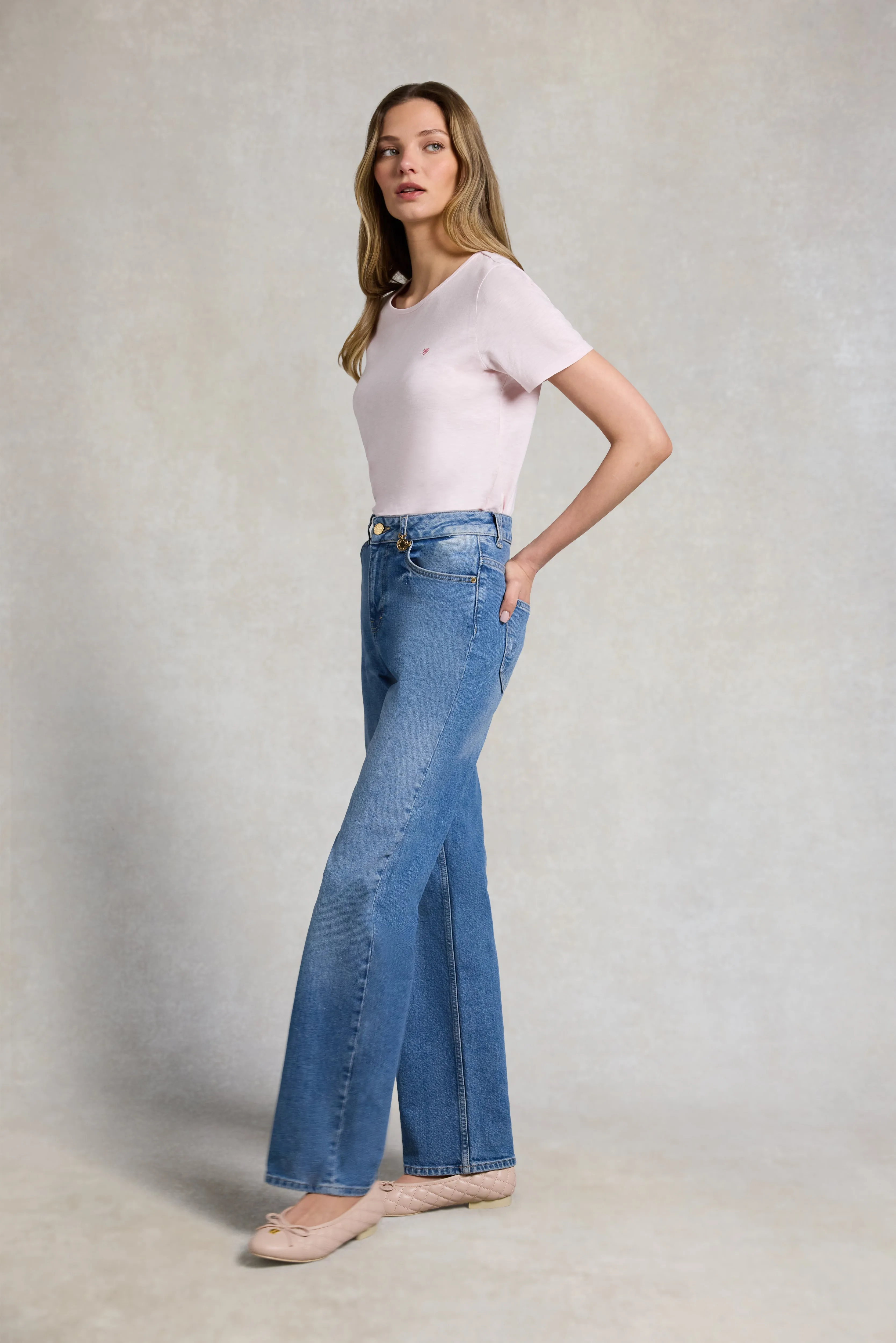 Relaxed Fit Monogram Tee (Pale Pink) sold by Holland Cooper product image thumbnail 2