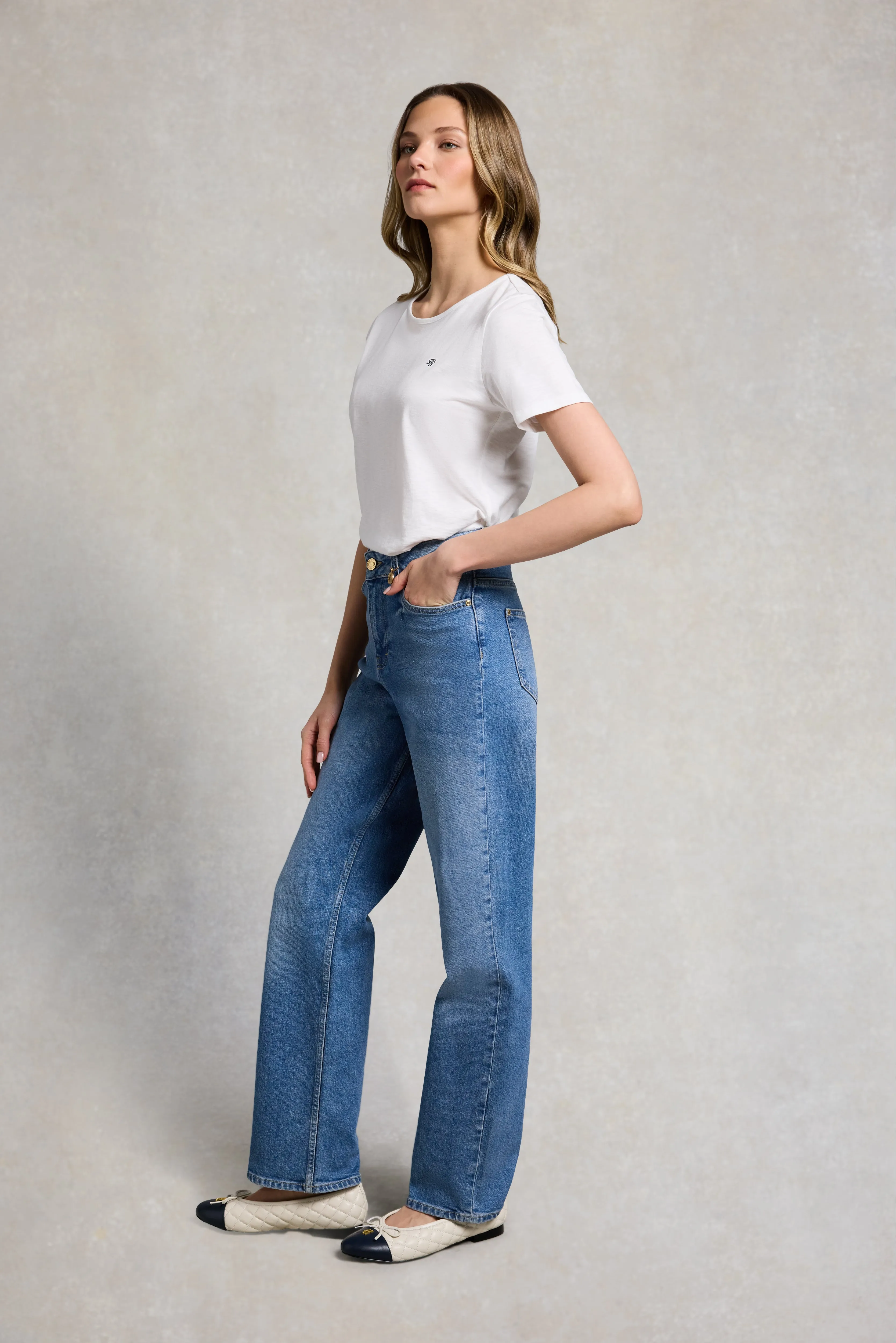 Relaxed Fit Monogram Tee (White) sold by Holland Cooper product image thumbnail 2