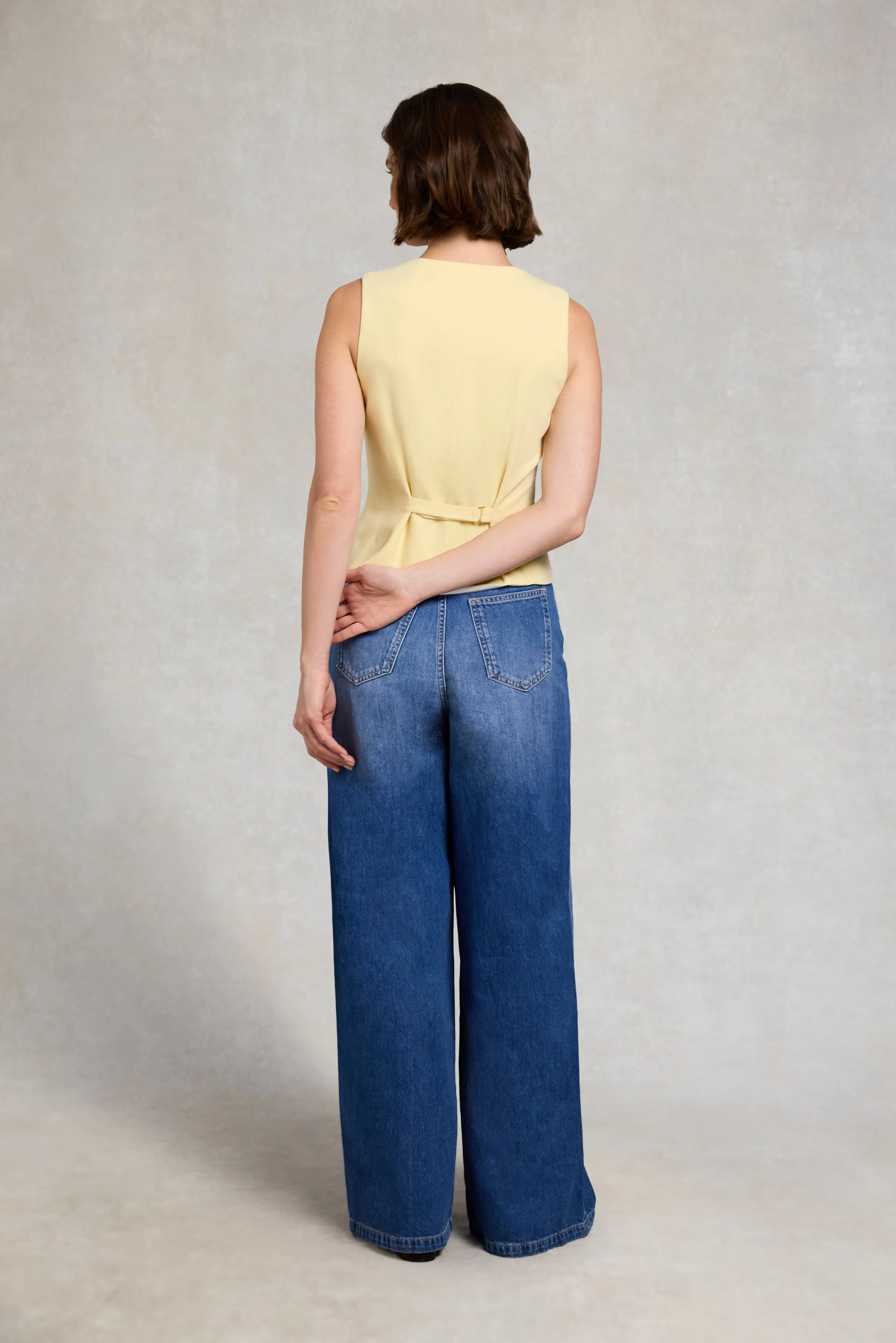 Richmond Waistcoat (Lemon Linen) sold by Holland Cooper product image thumbnail 5