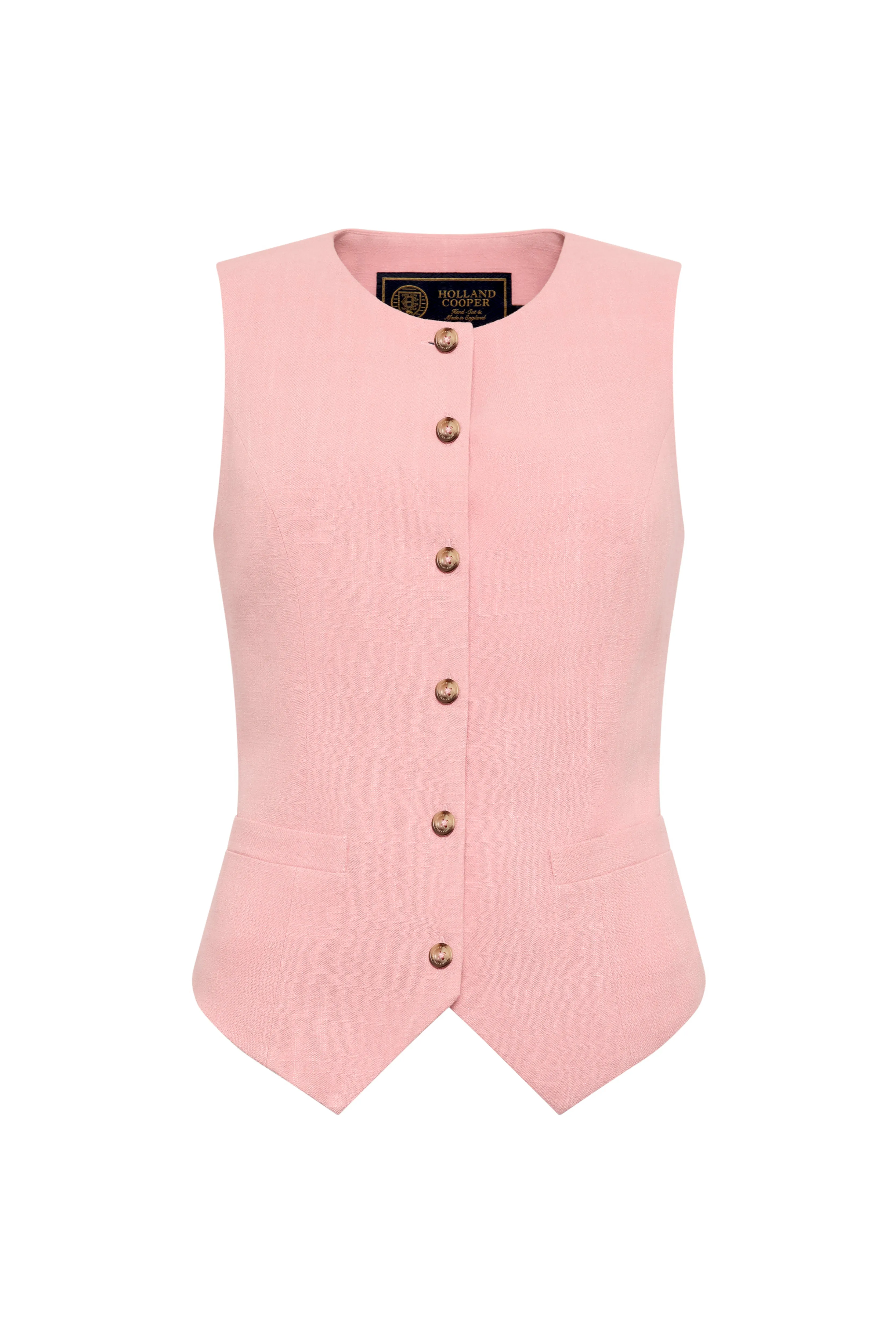 Richmond Waistcoat (Pink Linen) sold by Holland Cooper product image thumbnail 5