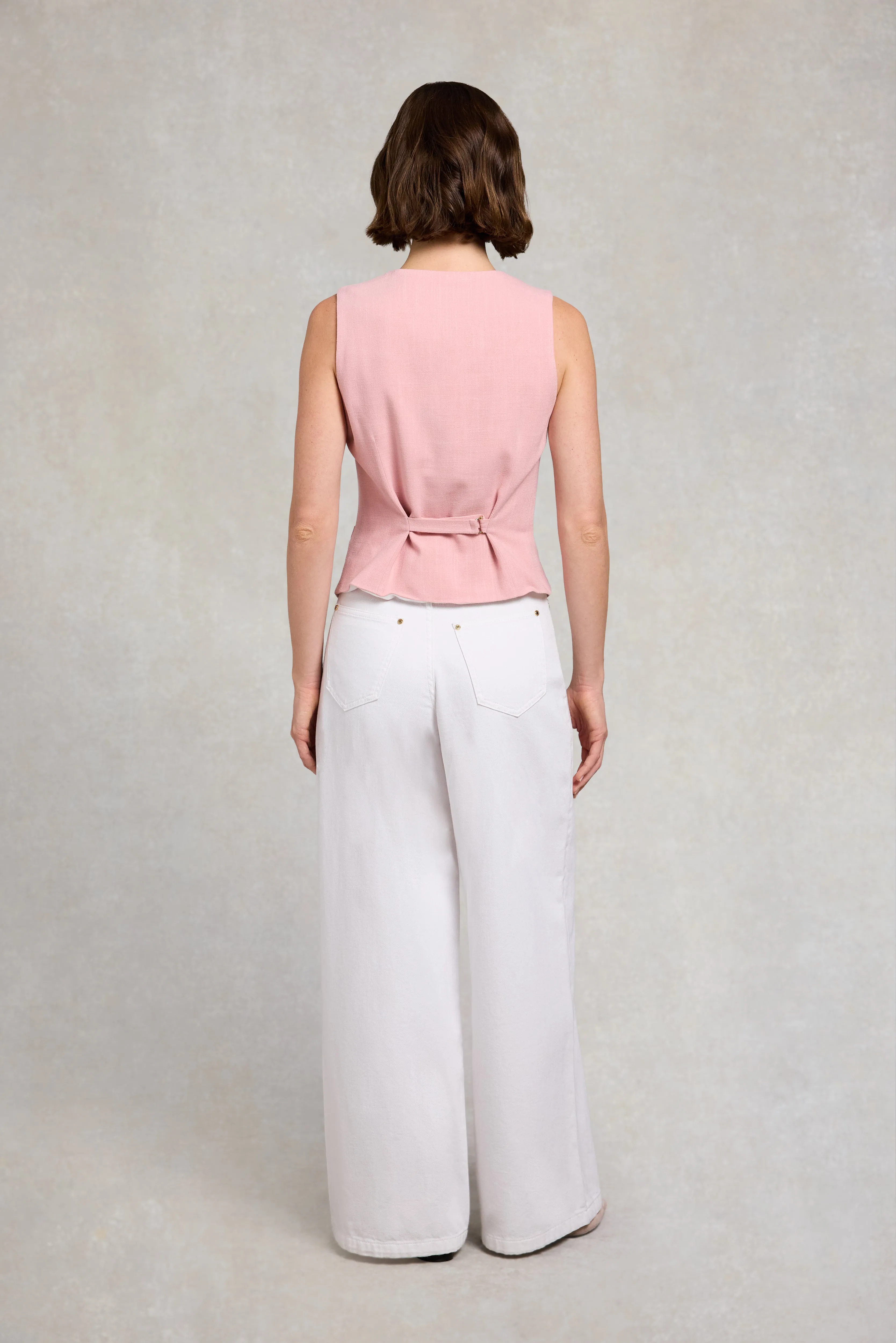 Richmond Waistcoat (Pink Linen) sold by Holland Cooper product image thumbnail 4