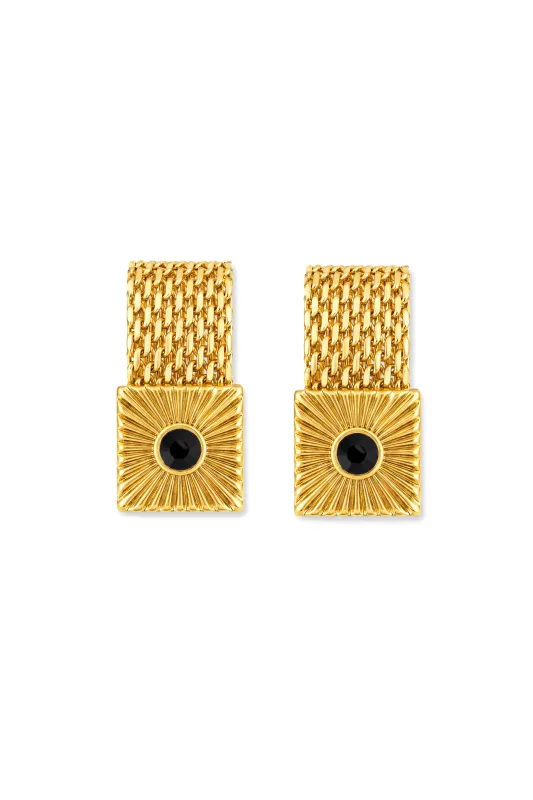 HC Square Luxury Cuff Link (Black Gold) made by Holland Cooper