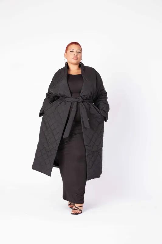 Isaura Oversized Quilted Jacket W/Waist Tie sold by Shop 20