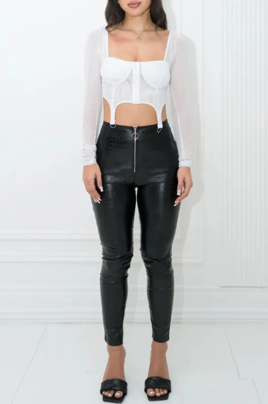 PRIYA L/S Mesh Bra Cup Style Crop Top sold by Shop 20