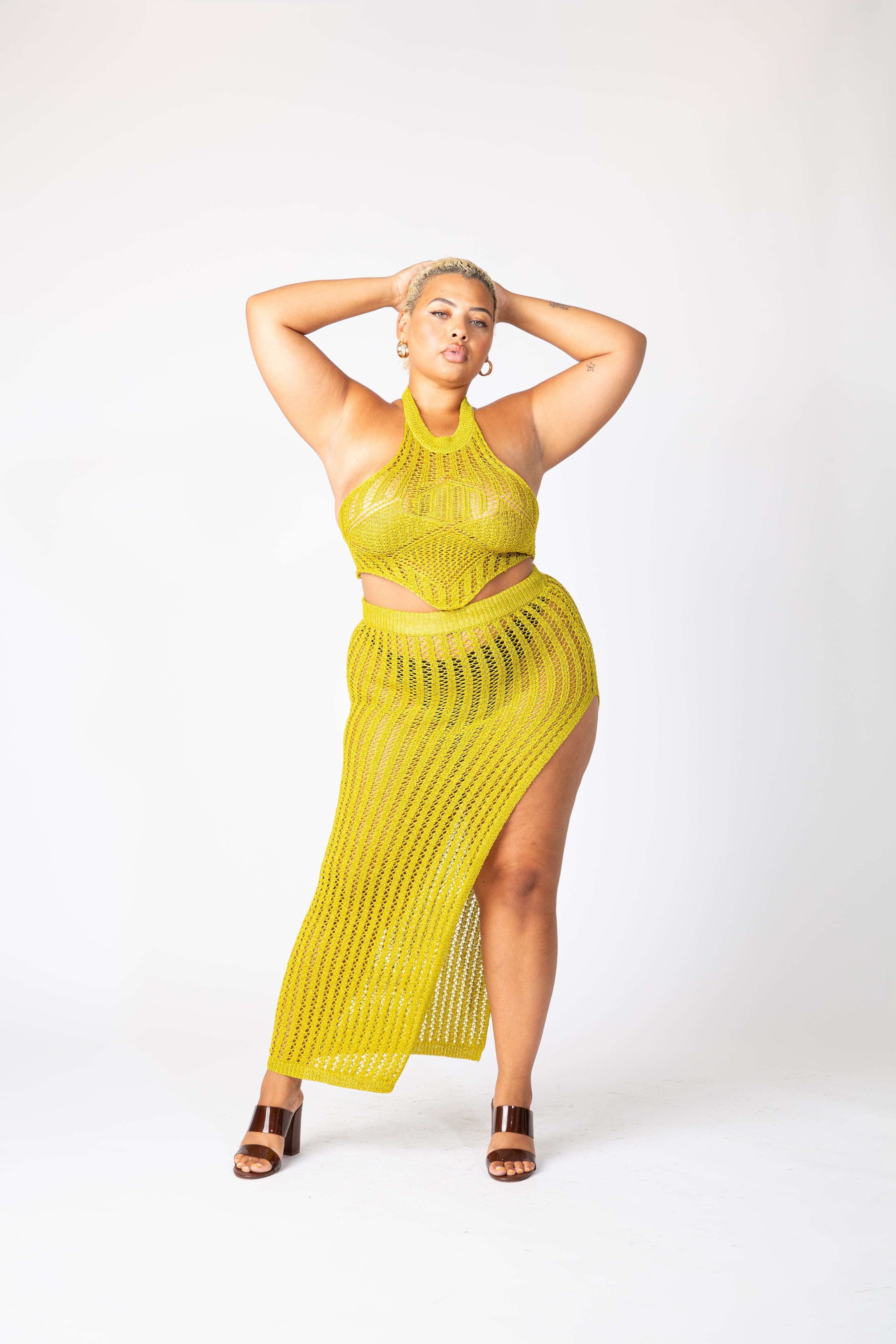 Arlette Knit Shimmer Maxi Skirt Set sold by Shop 20