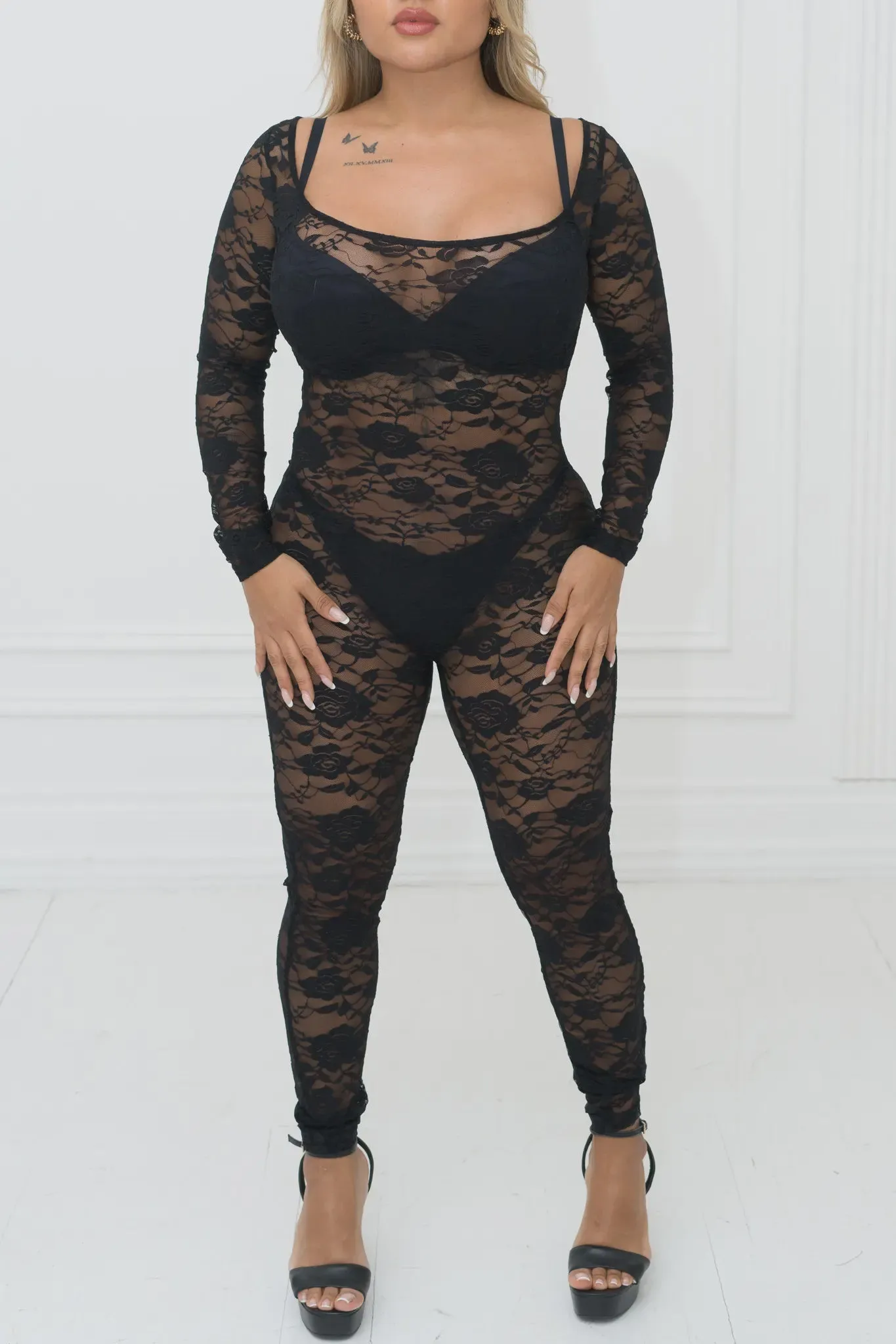 PHAEDRA L/S Scoopneck Lace Jumpsuit sold by Shop 20