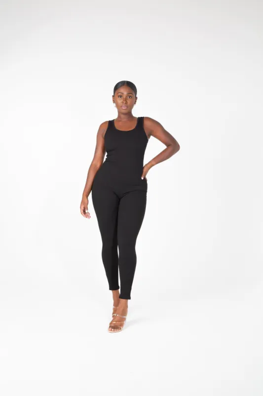 RENETTA  - RIBBED THICK STRAP BASIC JUMPUSIT- RZ8124 sold by Shop 20