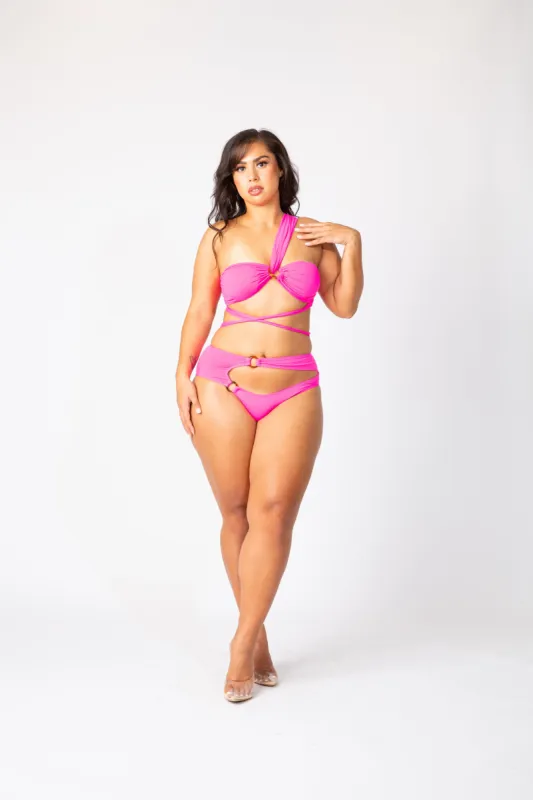 Gemma- 2 PC 1 Shoulder Cut Out Swimsuit - HT7080 sold by Shop 20