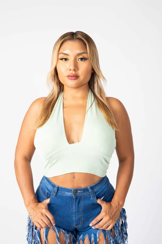 Gina- Slinky Halter Top-T-1301 sold by Shop 20
