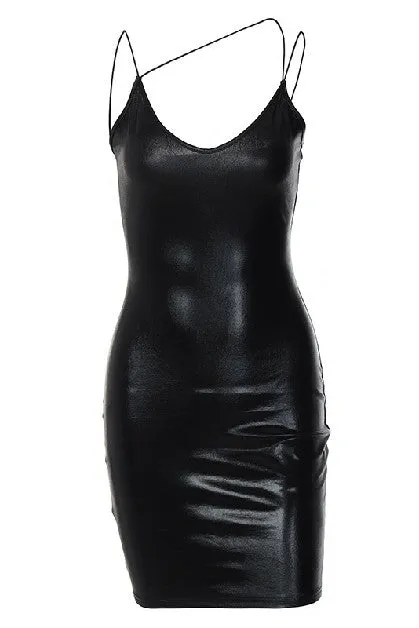 PHILLY Cross Thin Strap PU Vneck Mini Dress sold by Shop 20 product image thumbnail 5