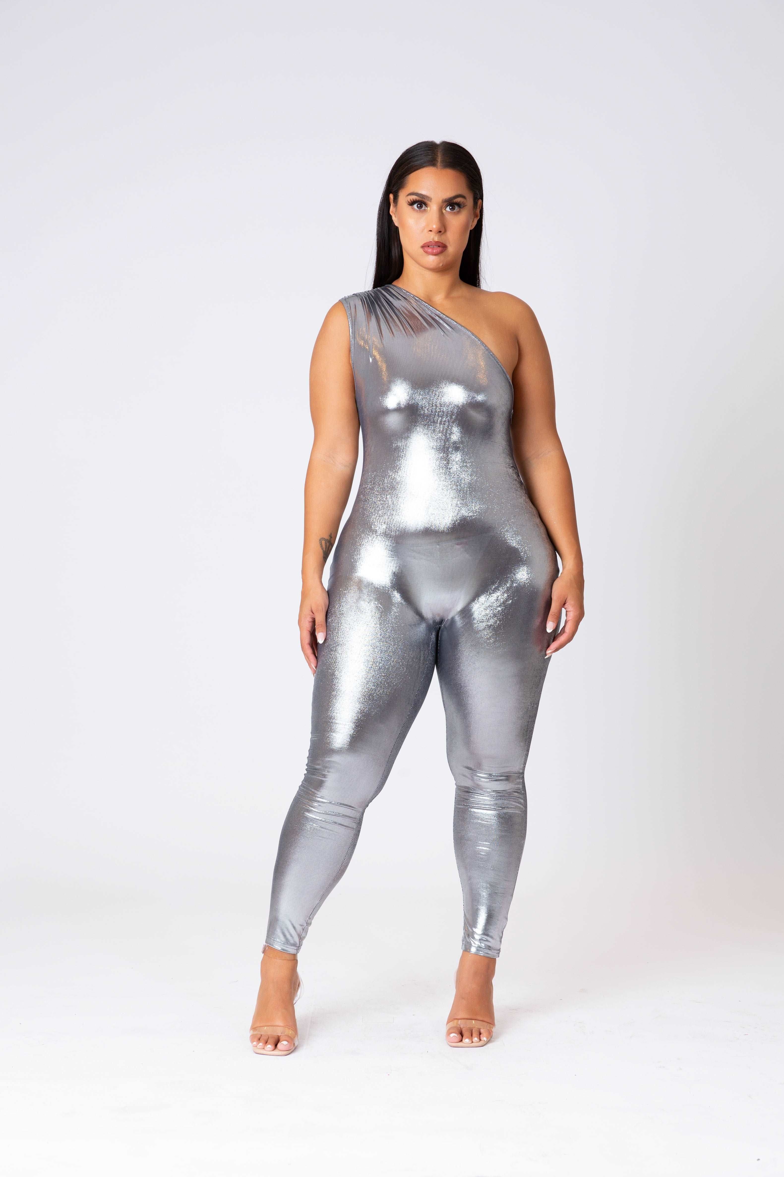 CAMBRIA - 1 Shoulder Metallic Jumpsuit – IJ10766 sold by Shop 20