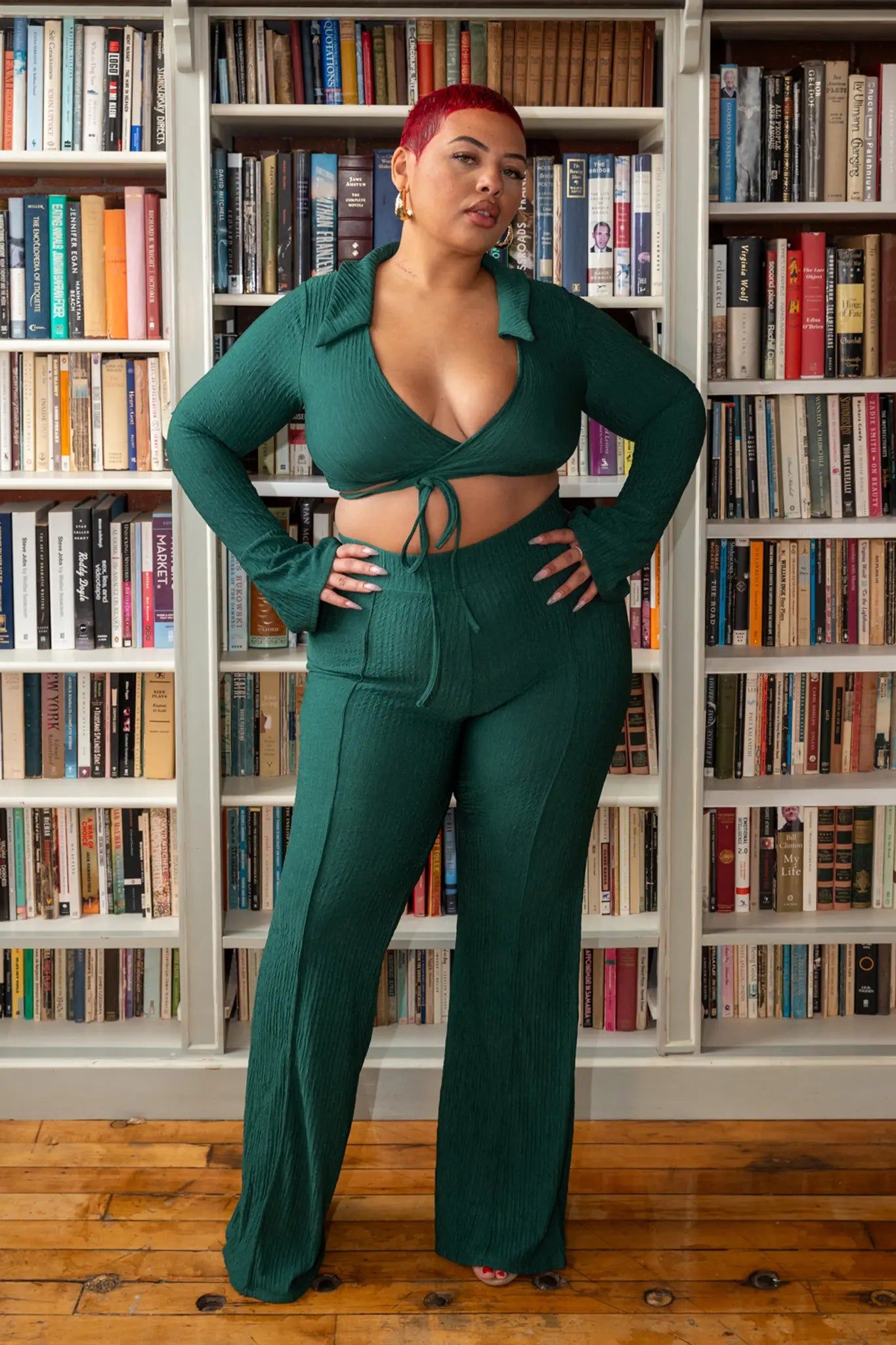 OLIVIA "Bell Sleeve Wrap Crop Top Pant Set" sold by Shop 20 product image thumbnail 3
