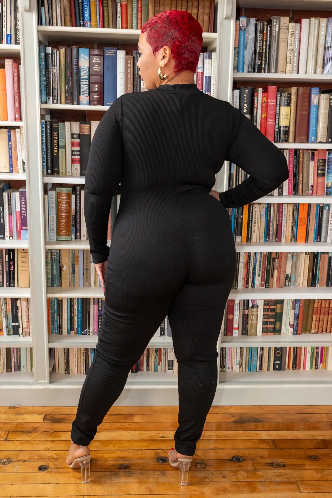 JESSE - LS Ribbed Jumpsuit w/ Under Bust Piping Detail sold by Shop 20 product image thumbnail 2