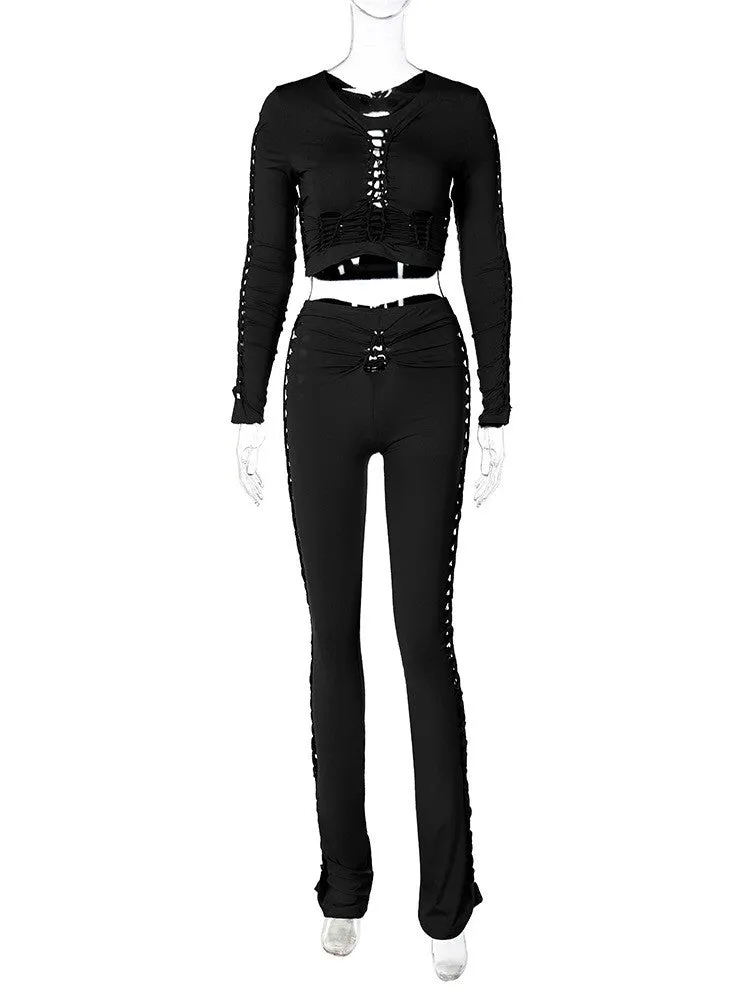 PASSION LS Distressed Crop Pant Set sold by Shop 20 product image thumbnail 2